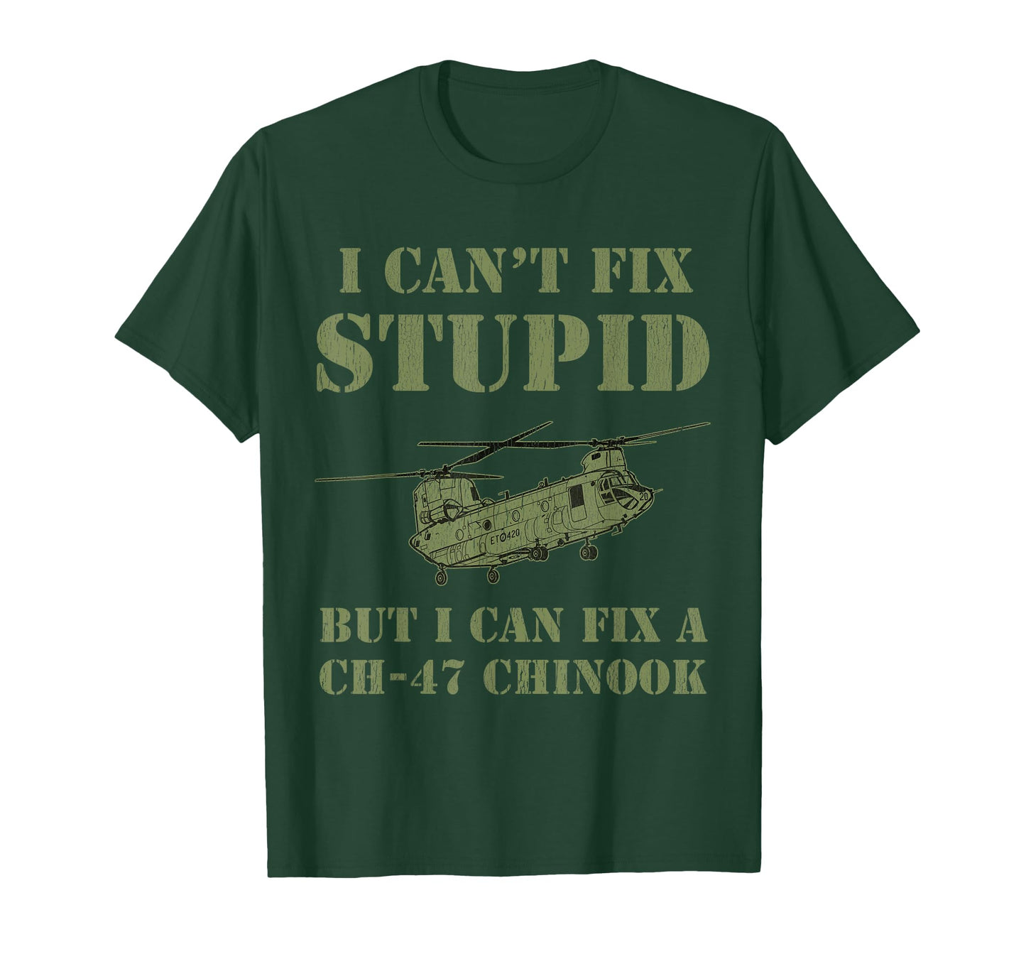 Chinook Helicopter Mechanic Funny Retired Veteran T-Shirt