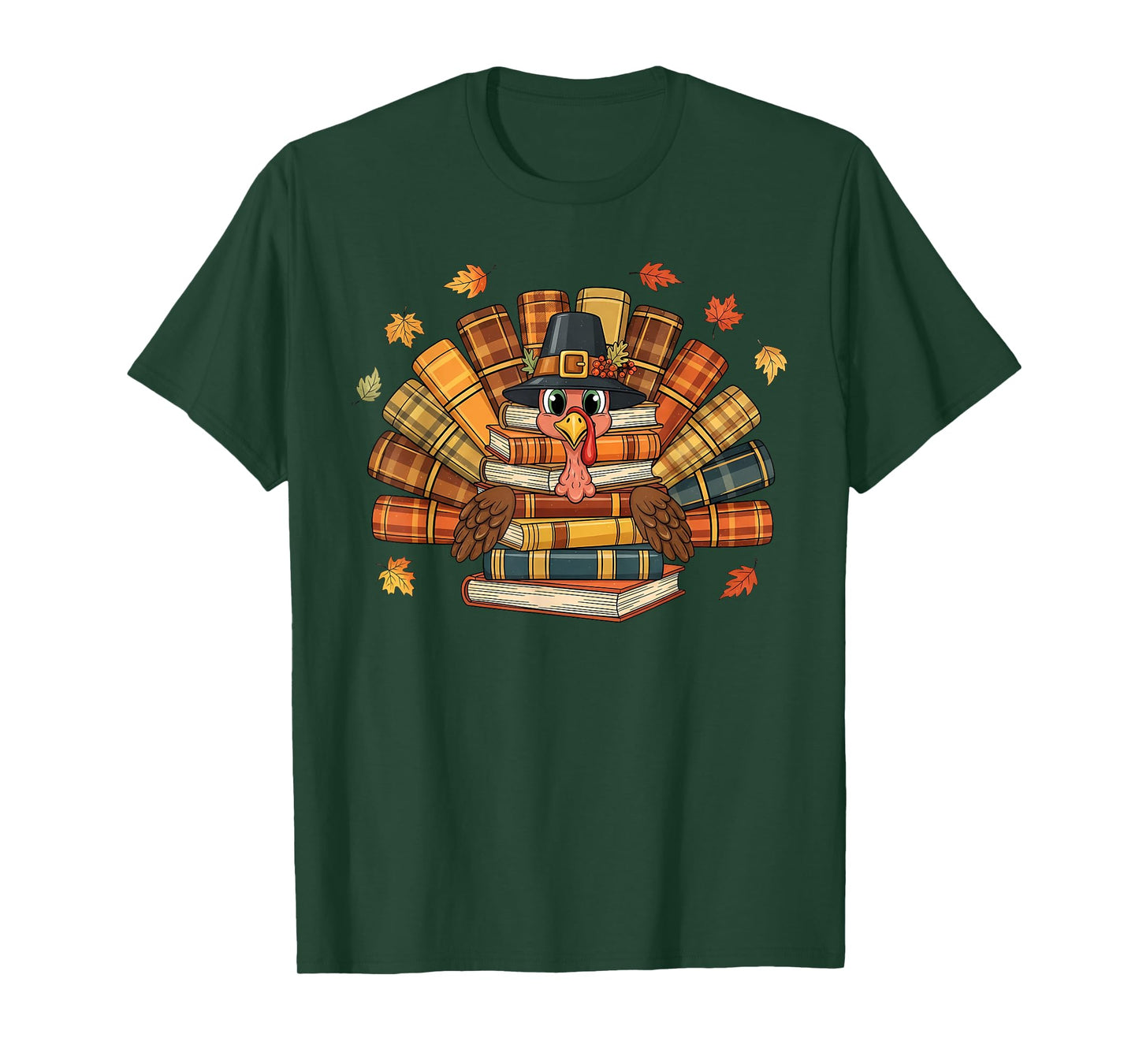 Thanksgiving Turkey Reading Book Fall Season Teacher Costume T-Shirt