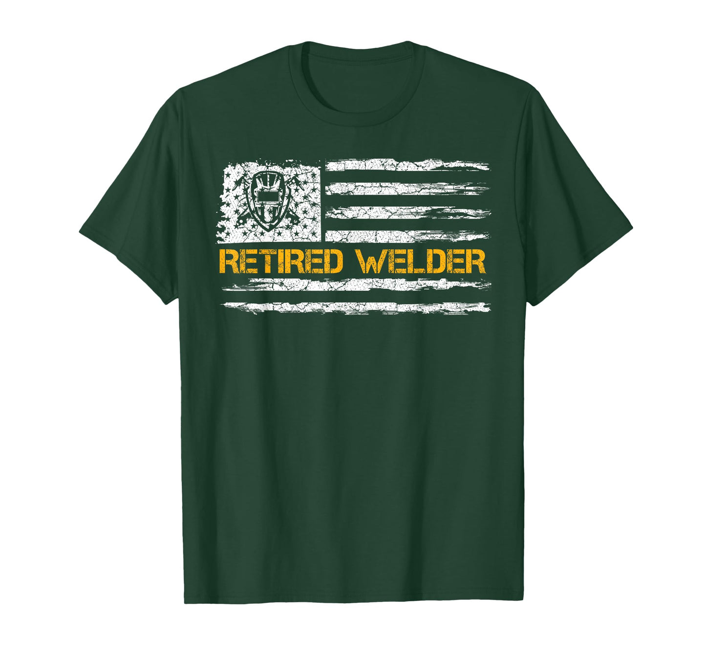Vintage USA American Flag Retired Welder Retirement Welding T-Shirt