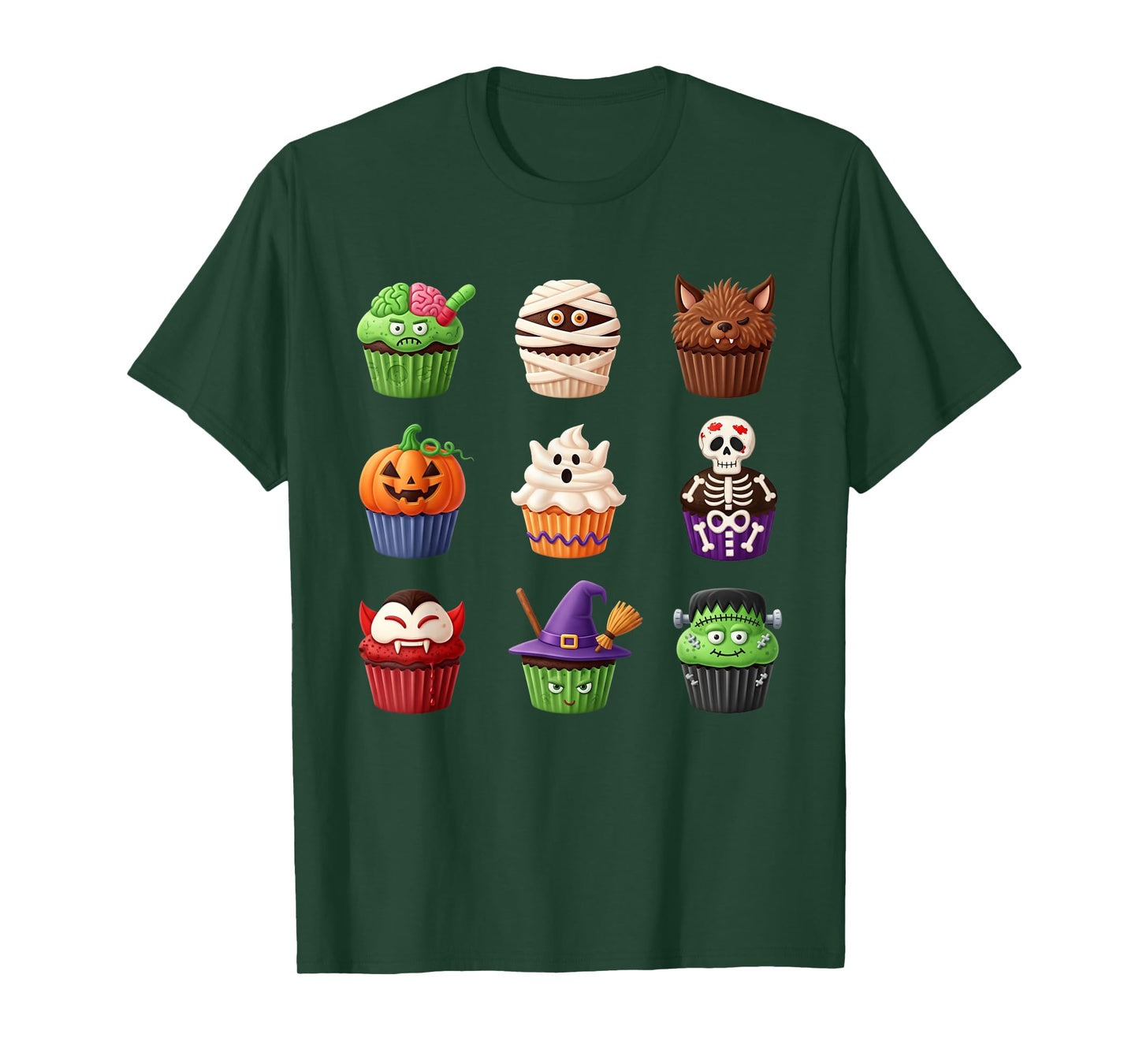 Cute Halloween Bakery Cupcake Dessert Men Women Boy Girls T-Shirt