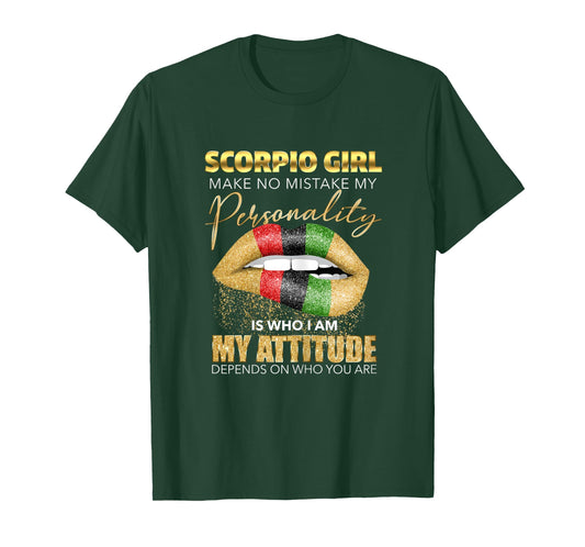 Scorpio Girl Womens Melting Lips Black Zodiac Birthday Cute T-Shirt