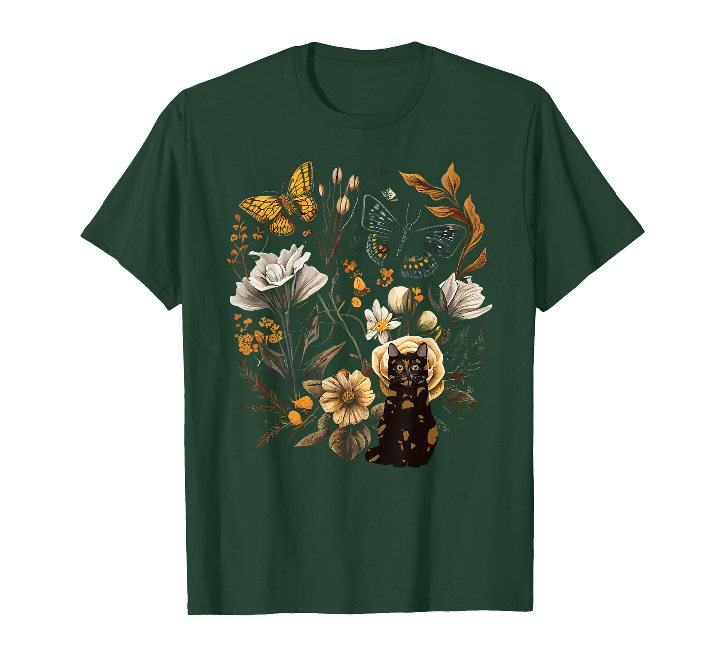 Tortie Cat Owner Flowers Tortie Cat Mom Tortie Cat Dad T-Shirt