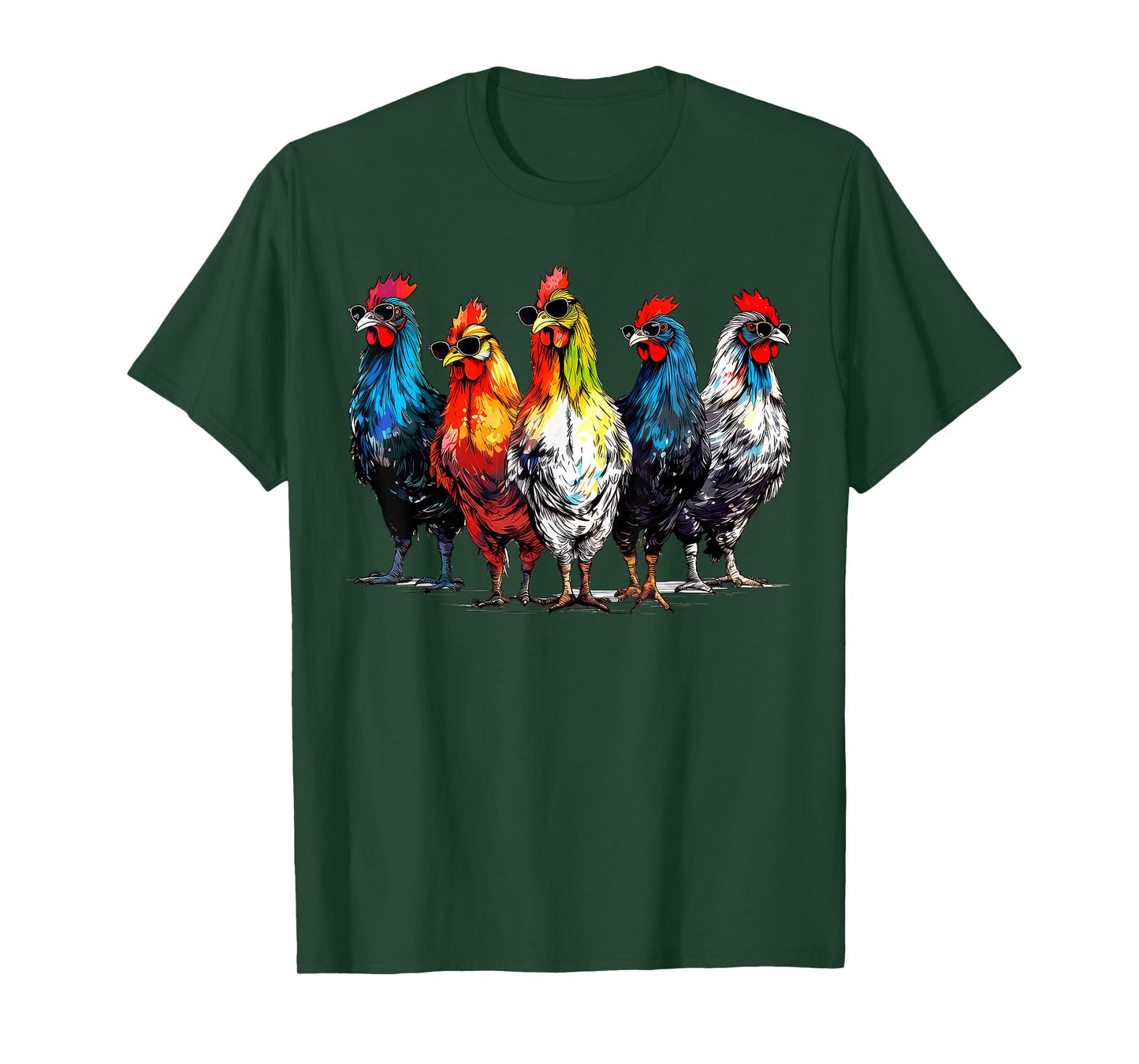 Cool Rooster Wearing Sunglasses Farmer Retro Farm Animals T-Shirt