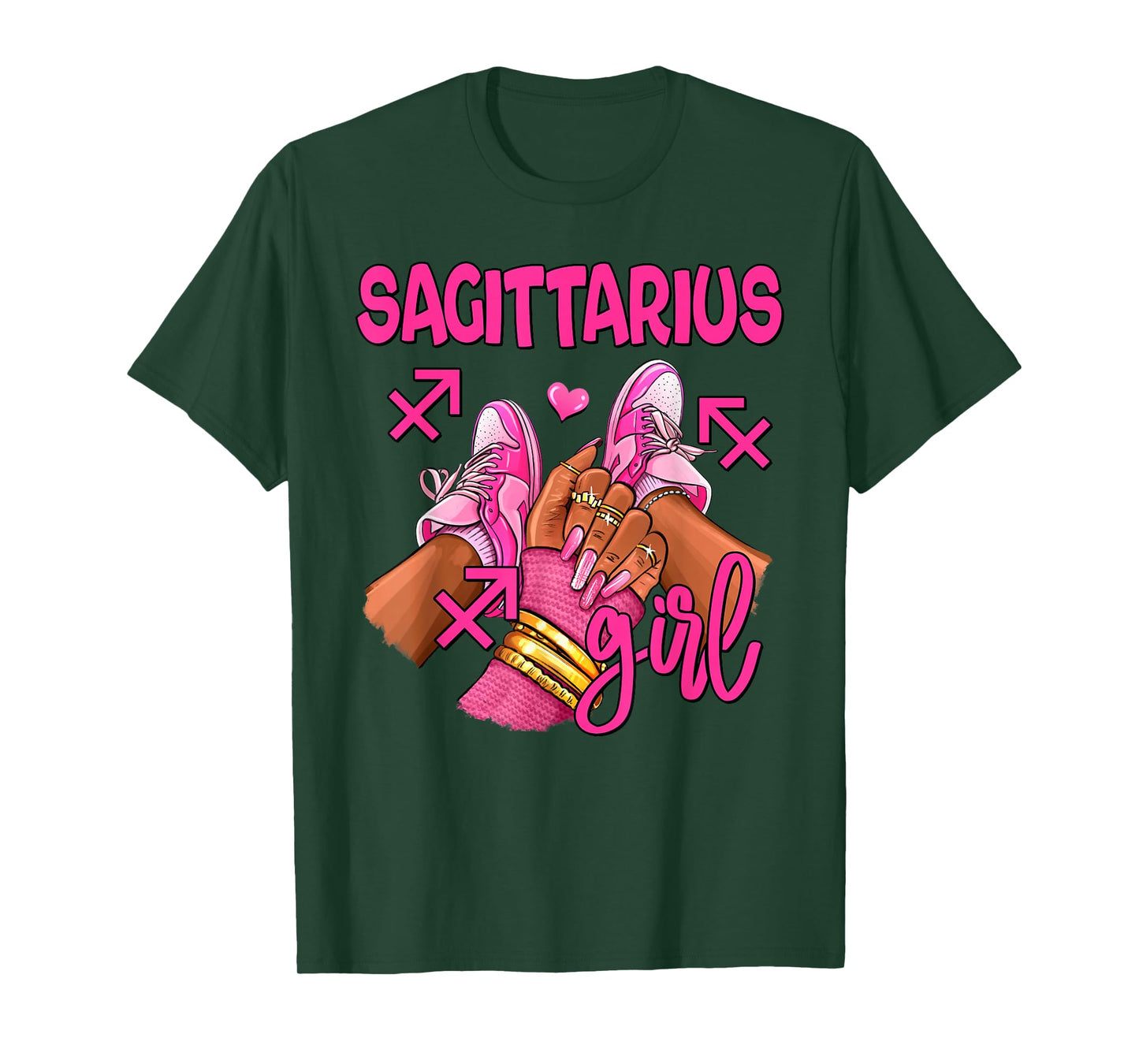 Sagittarius Girl Birthday Queen Women Sneakers Zodiac Sign T-Shirt