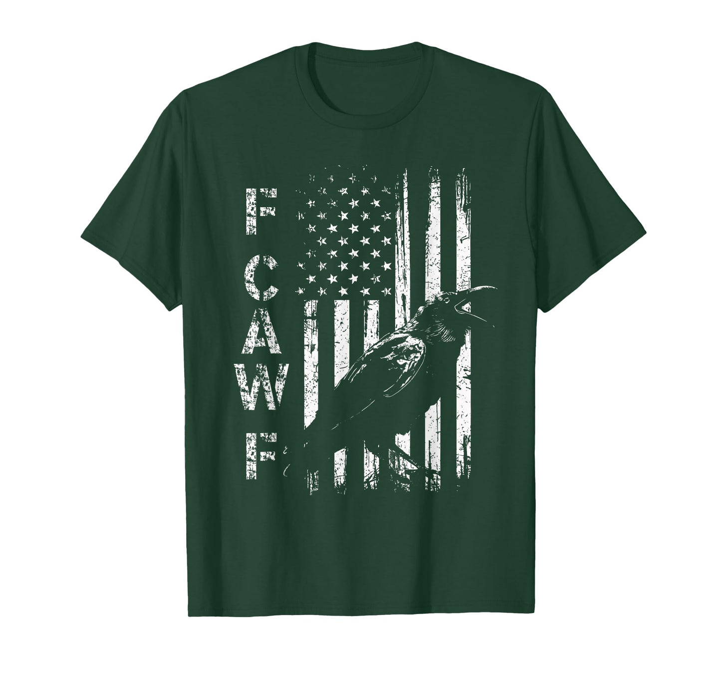 F Caw F Crow American Flag F-Caw-F Grunge Bird Cawing T-Shirt