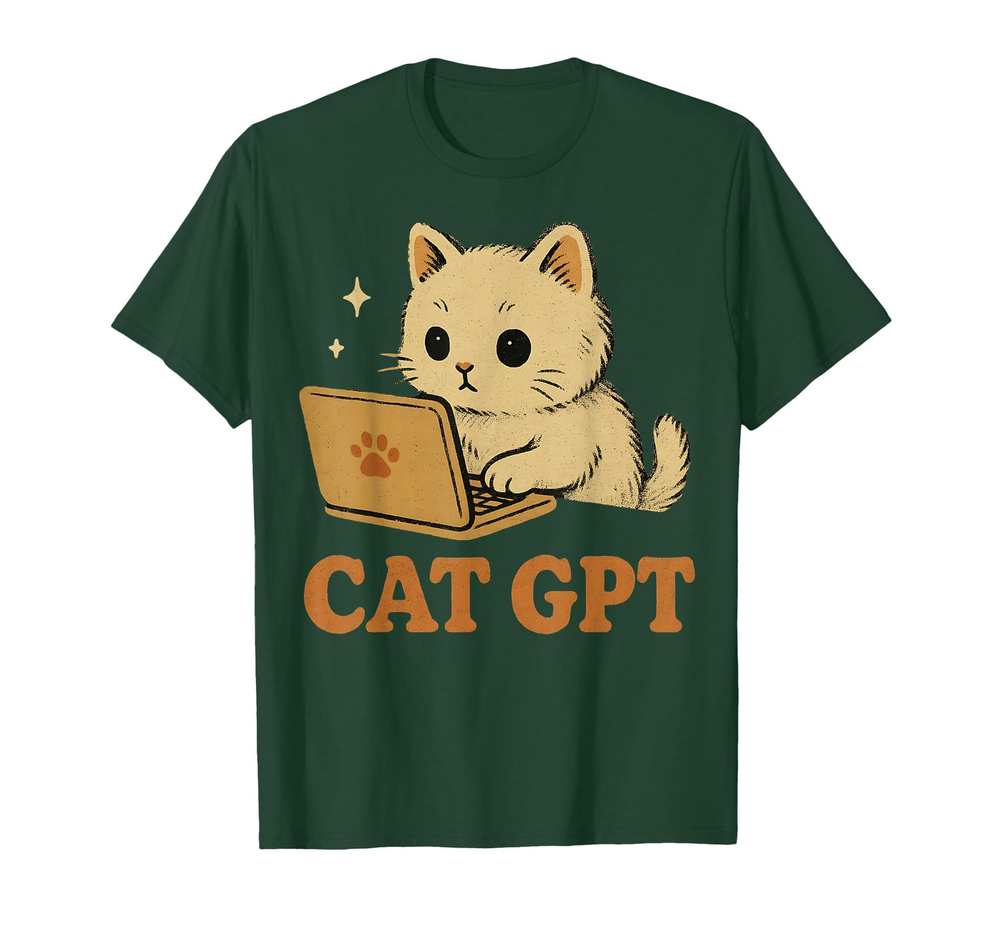 Cat GPT Retro Vintage Kitten Cute Funny Pun Graphic T-Shirt
