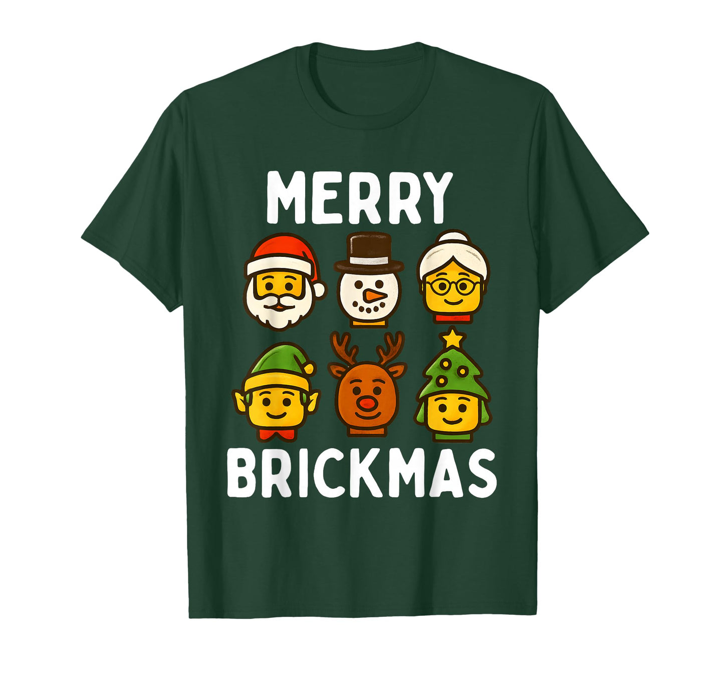 Christmas Building Brick Santa Elf Merry Xmas Boys Kids T-Shirt