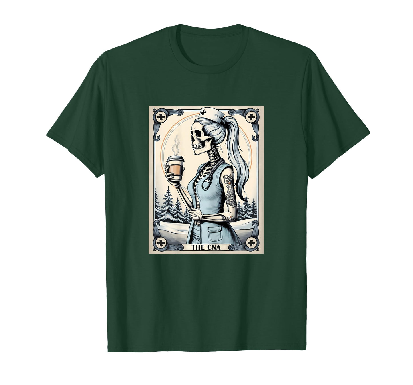 Certified Nurse Assistant Tarot Card Skeleton CNA Halloween T-Shirt