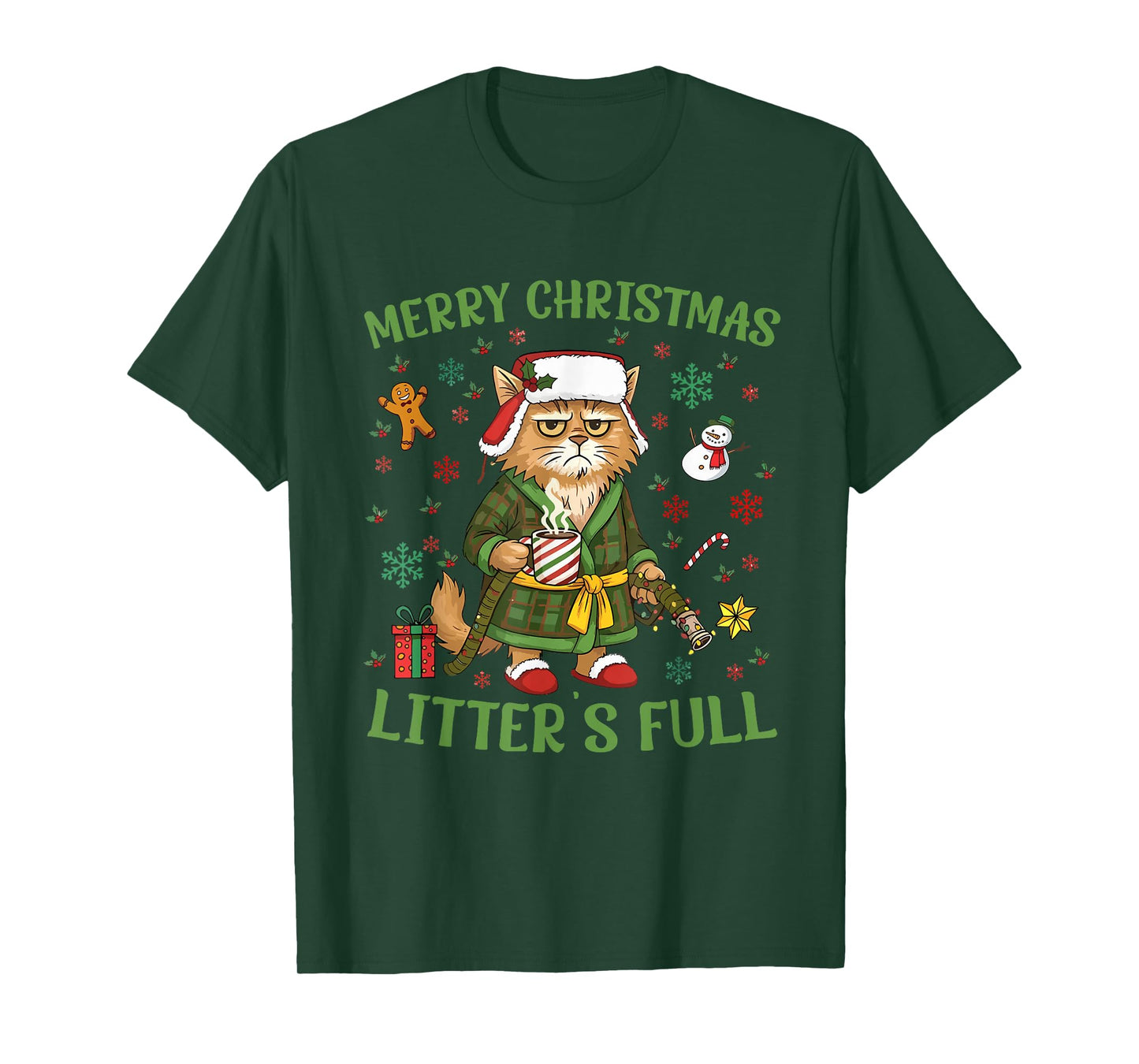 Funny Litter’s Full Cat Parody Tee Christmas T-Shirt