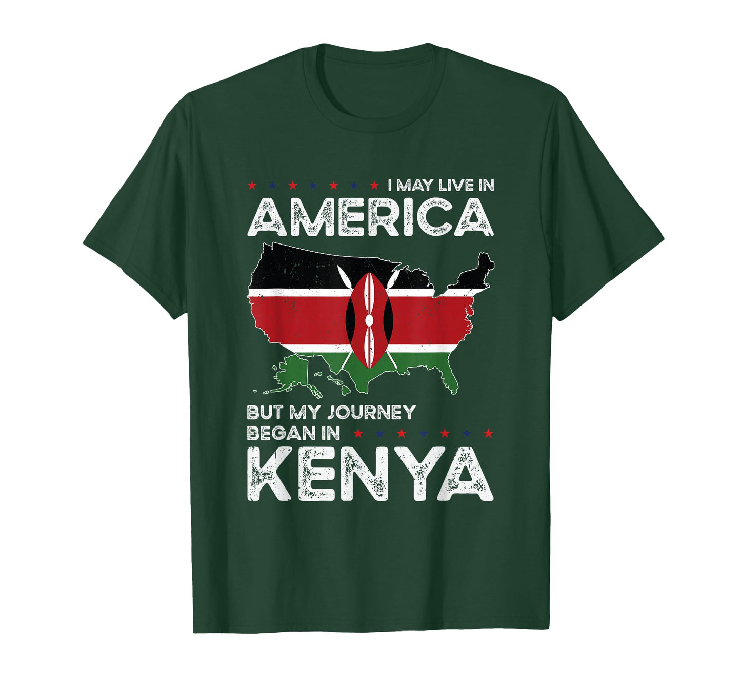 Kenyan American Patriot USA Grown Kenya US Flag T-Shirt