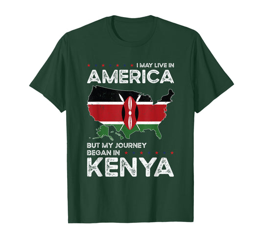 Kenyan American Patriot USA Grown Kenya US Flag T-Shirt