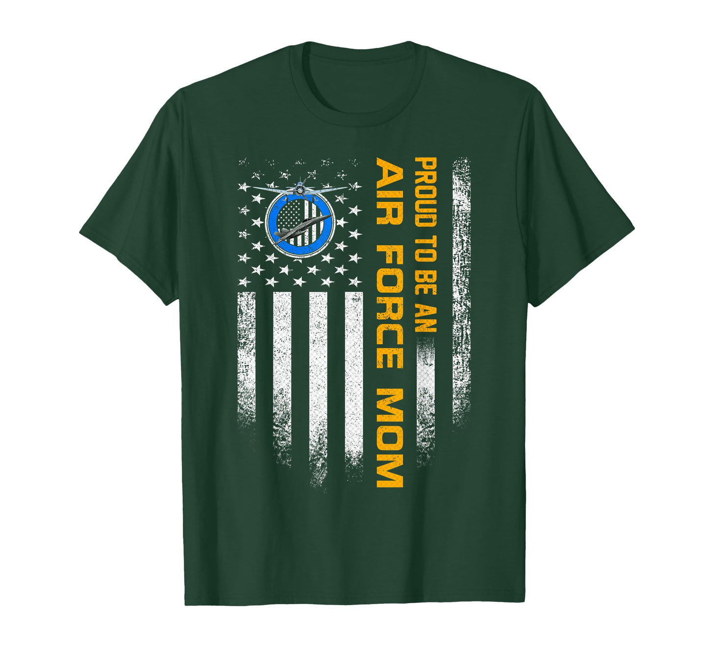 Vintage USA American Flag Proud To Be An Air Force Mom Funny T-Shirt for Women Men