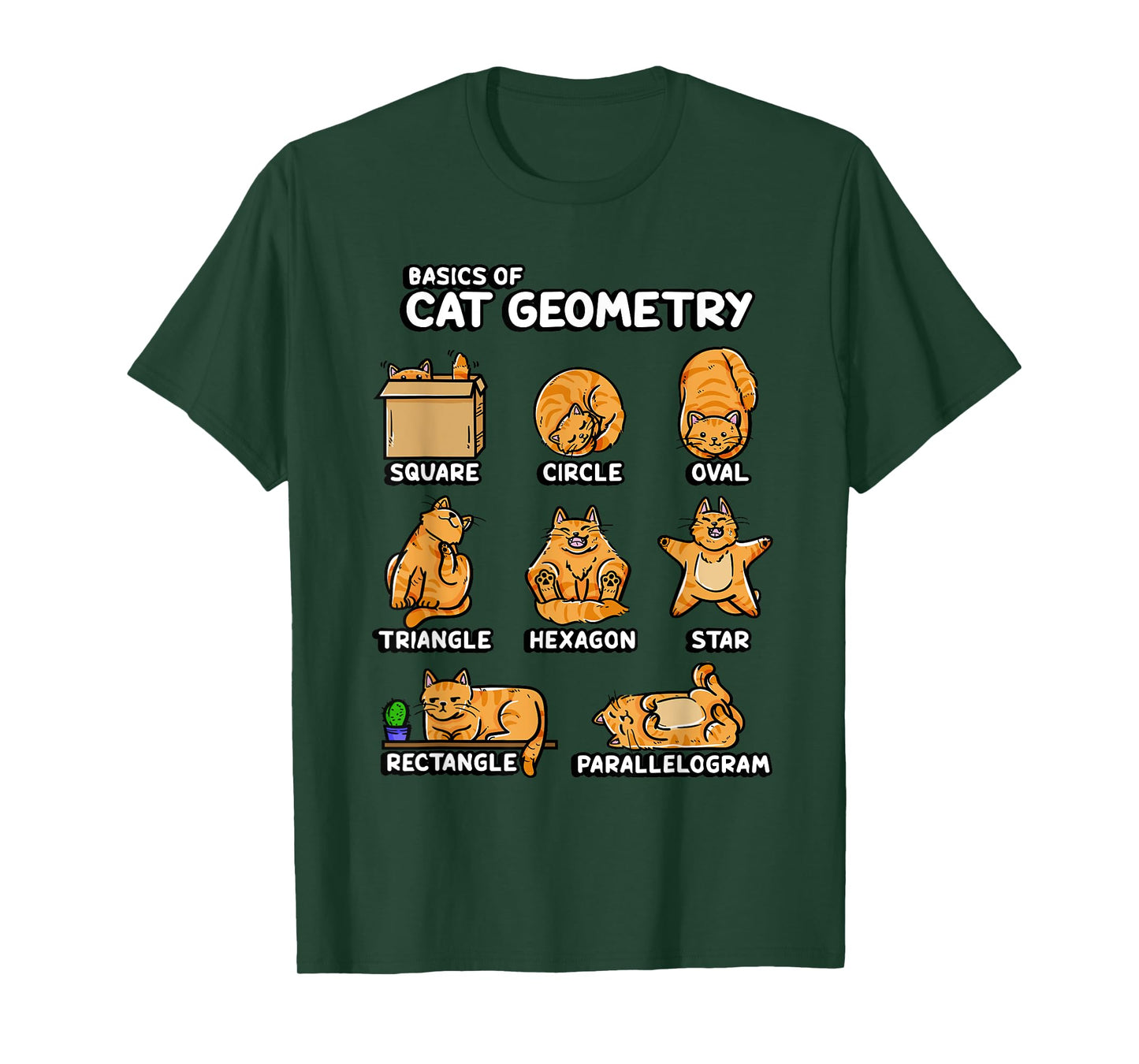 Basic Cat Geometry Cute Cat Cat Lover Cat Owner Math School T-Shirt