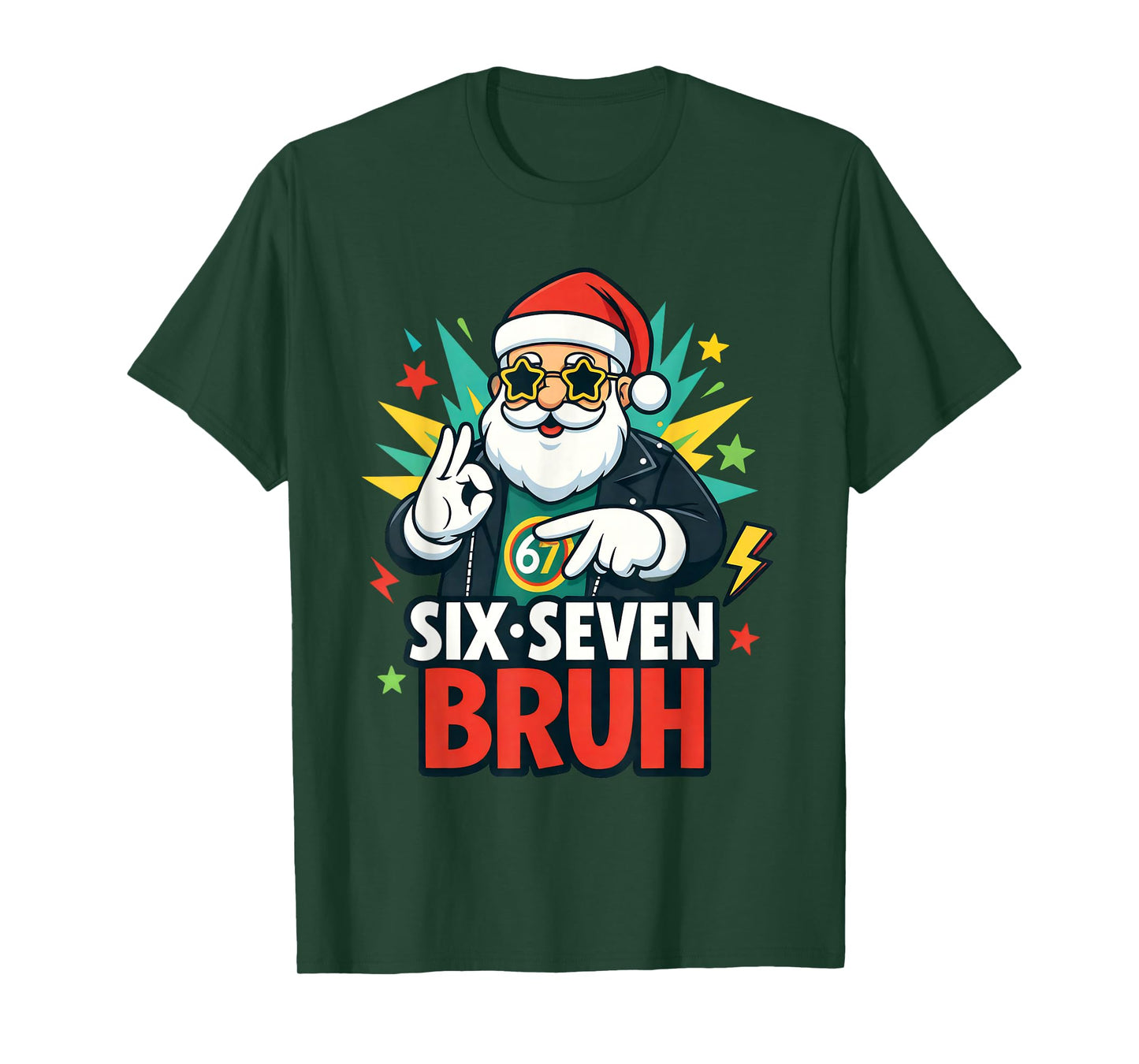 Bruh 67 Six Seven 6 7 Meme gen Alpha Christmas gen z Xmas T-Shirt