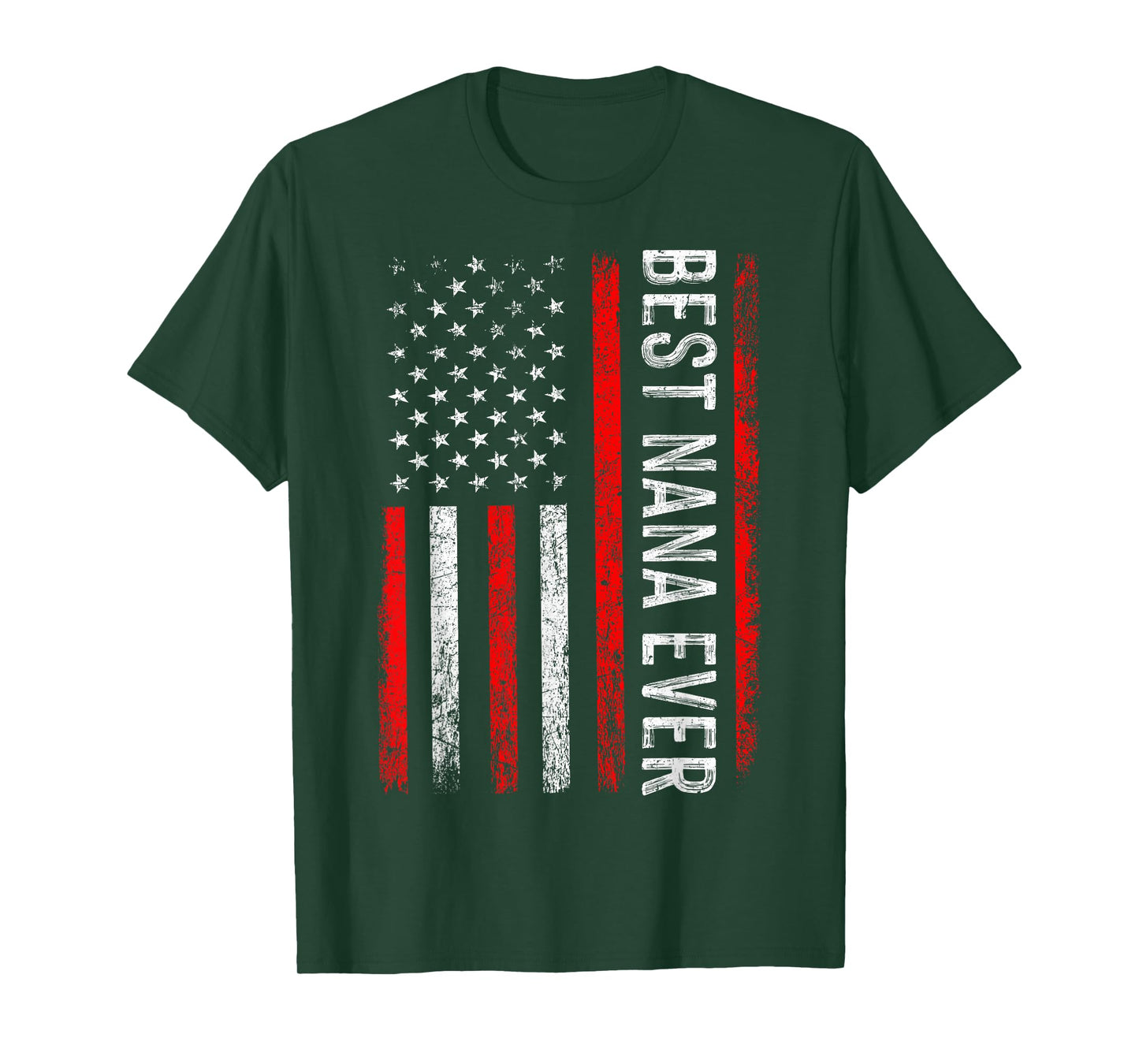 Best Nana Ever USA Flag Patriotic Grandmother 4th of July T-Shirt