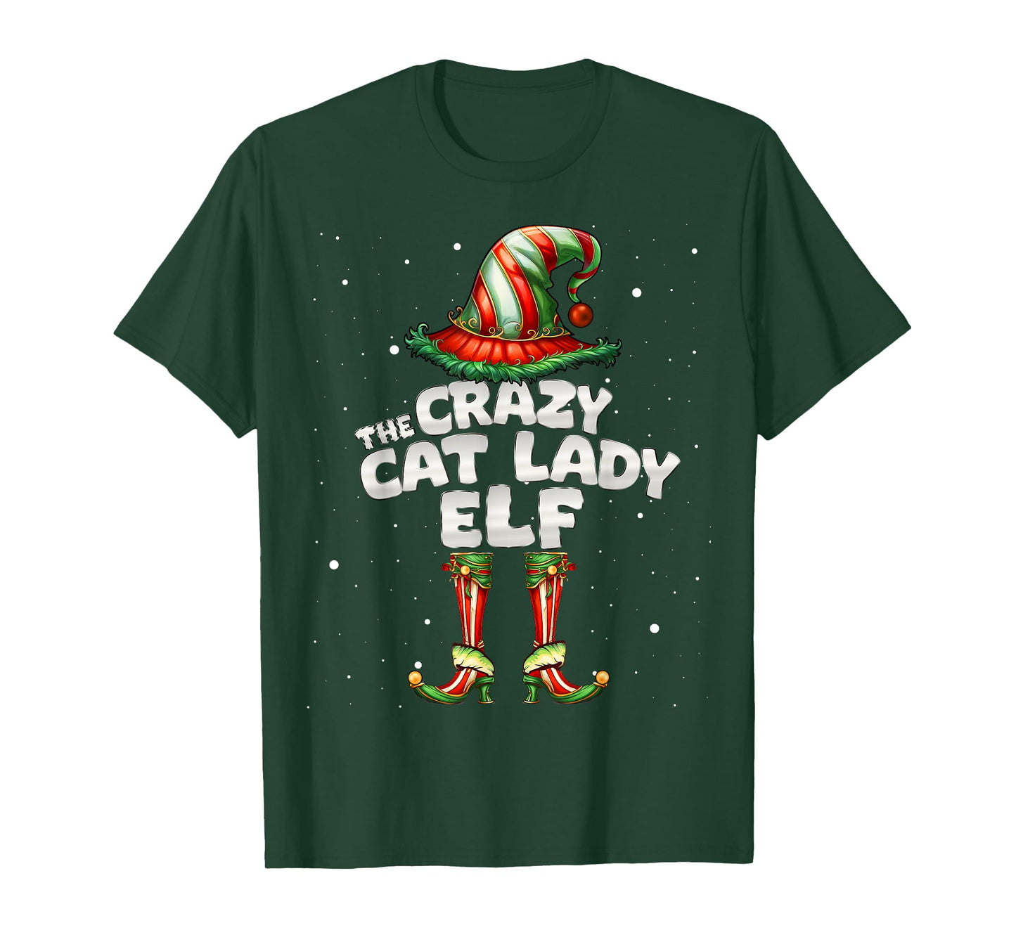 The Crazy Cat Lady Elf Family Matching Group Christmas T-Shirt