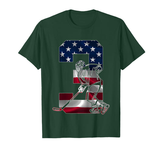 Kids NUMBER 3 YEARS ICE HOCKEY 3rd BIRTHDAY T-Shirt