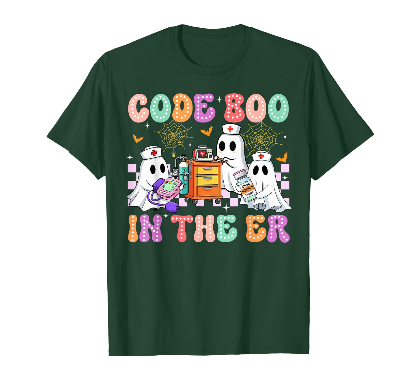 Code Boo In The ER Nurse Ghost Halloween Costume Nursing T-Shirt