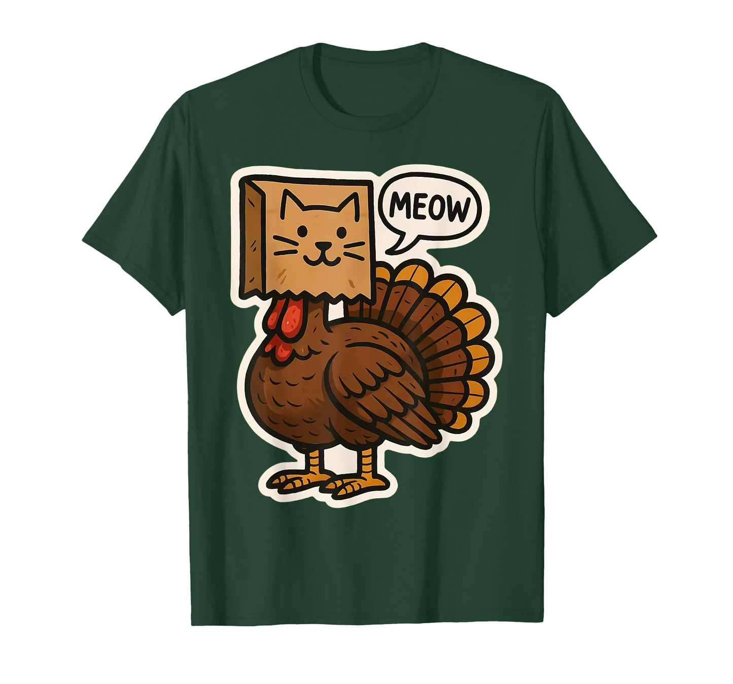 Turkey Disguised As Cat Meow Funny Thanksgiving Owner Lover T-Shirt