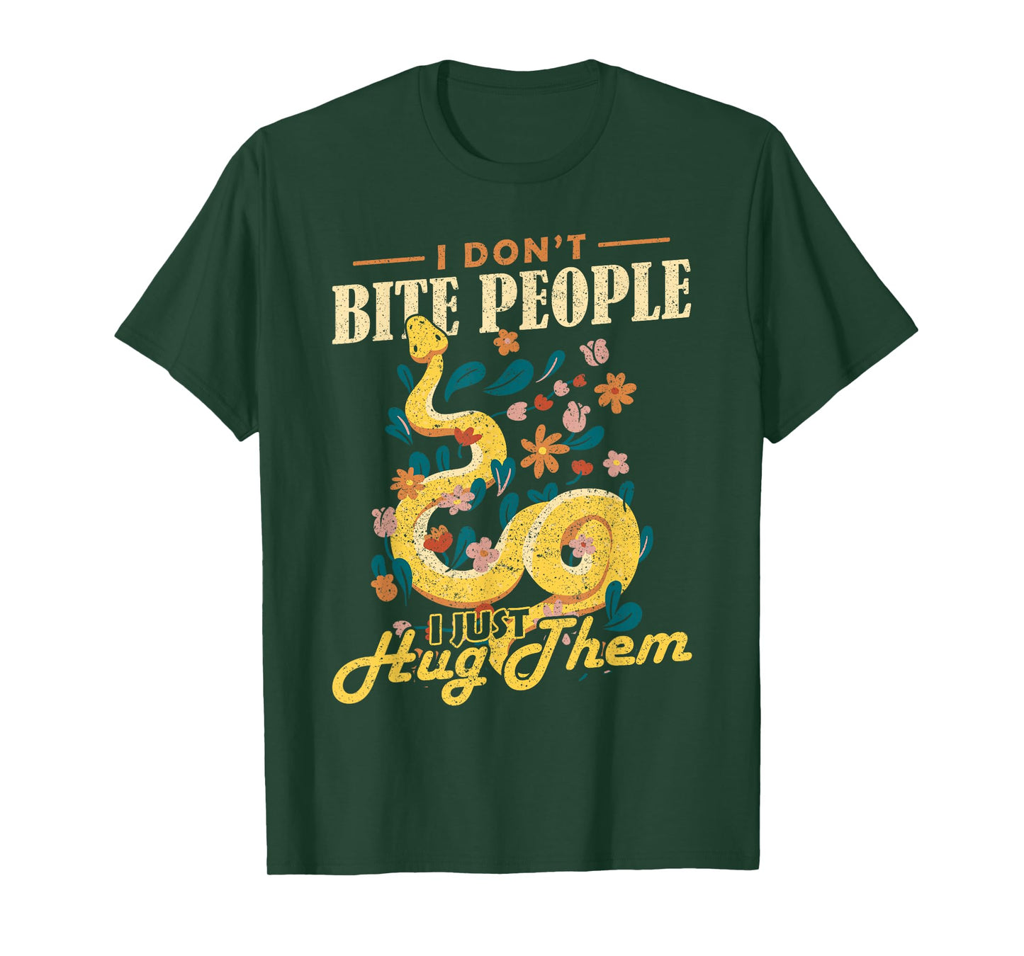 Reptile I Dont Bite People Banana Ball Python T-Shirt