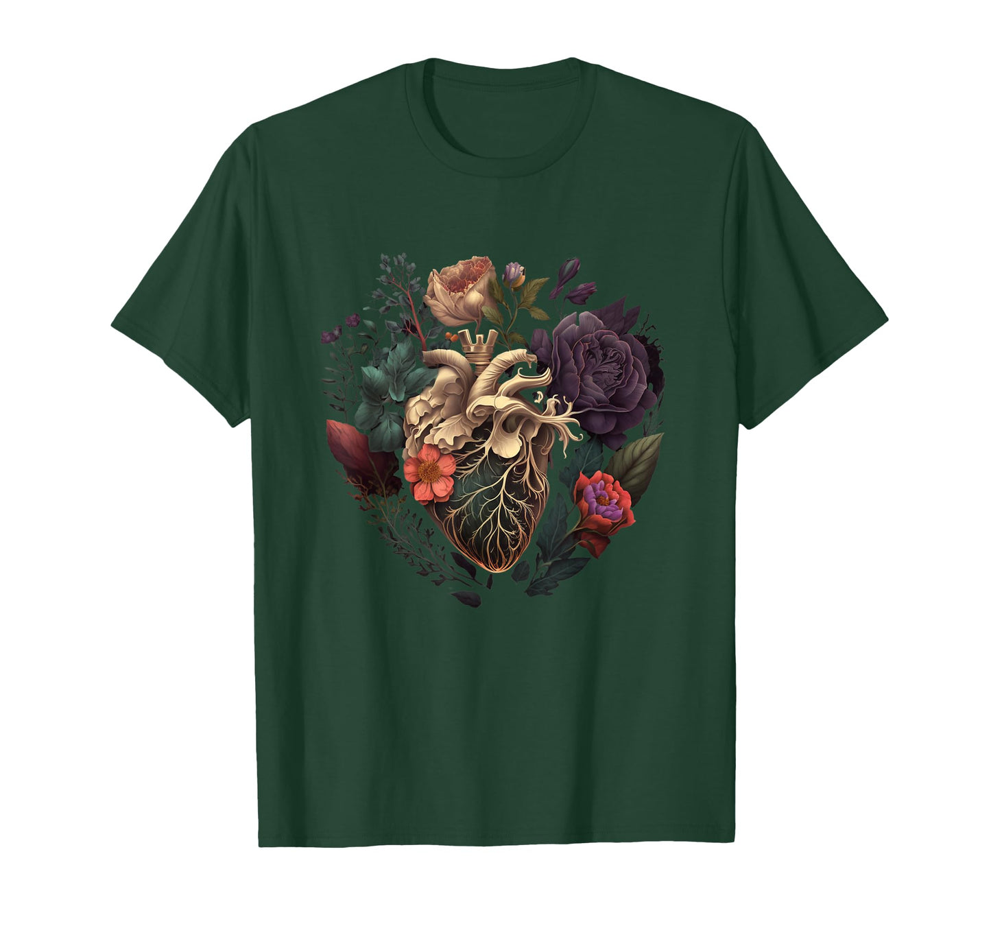 Anatomical Heart and Flowers for Your Love T-Shirt