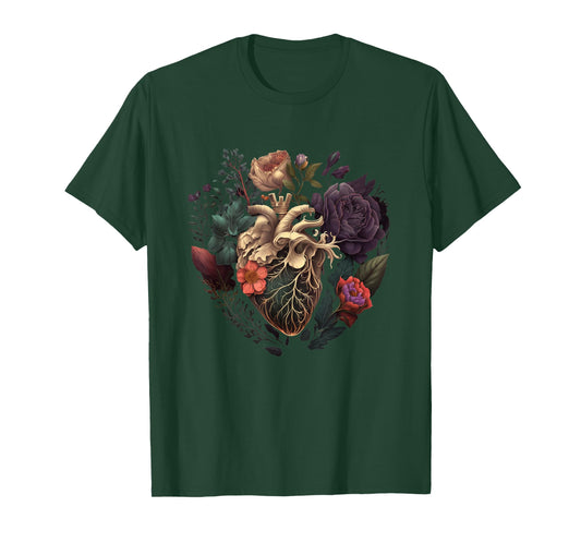 Anatomical Heart and Flowers for Your Love T-Shirt