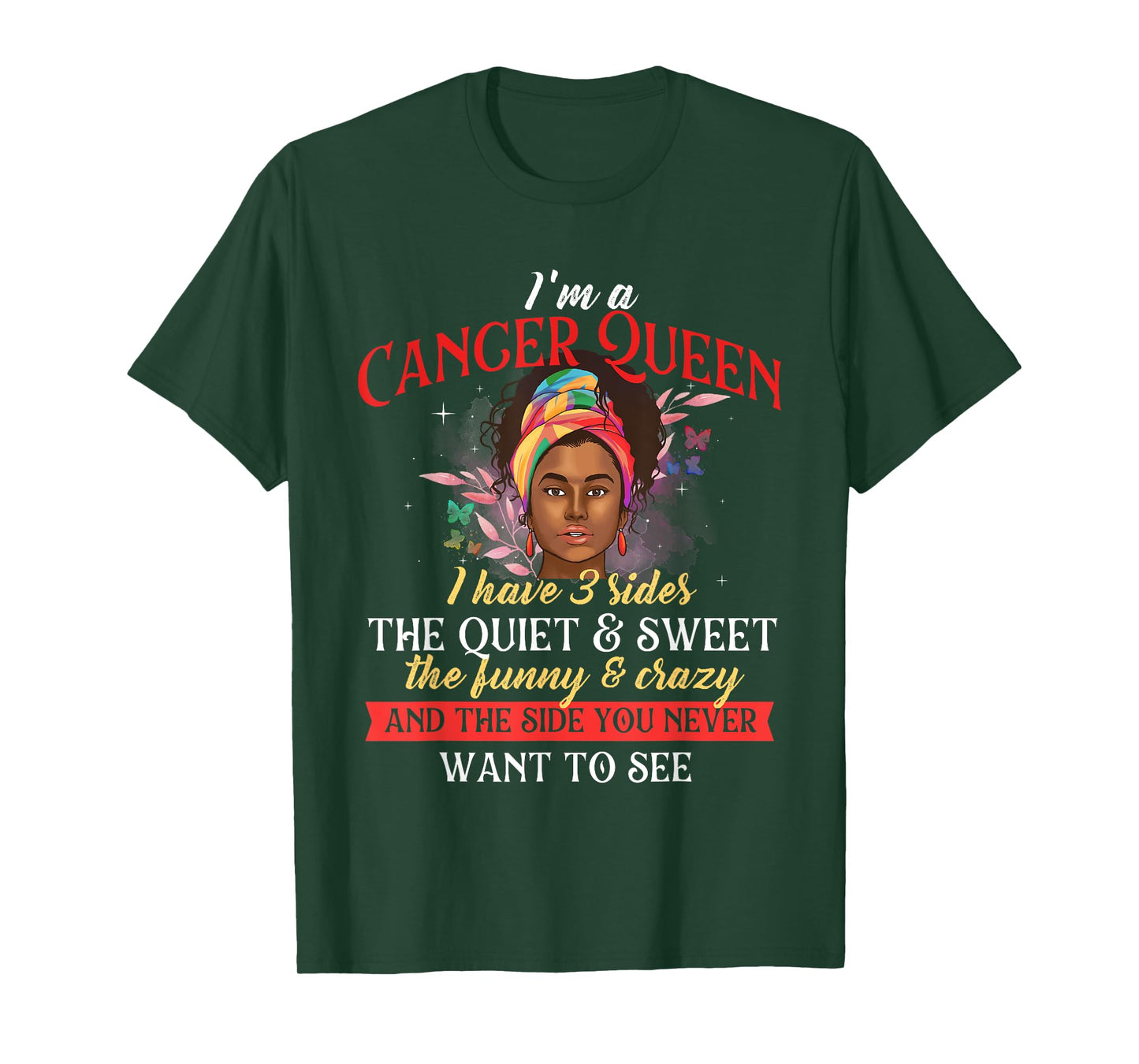 Cancer Zodiac Sign Shirts I'm A Cancer Queen - Horoscope Zodiac Sign Astrology T-Shirt Black