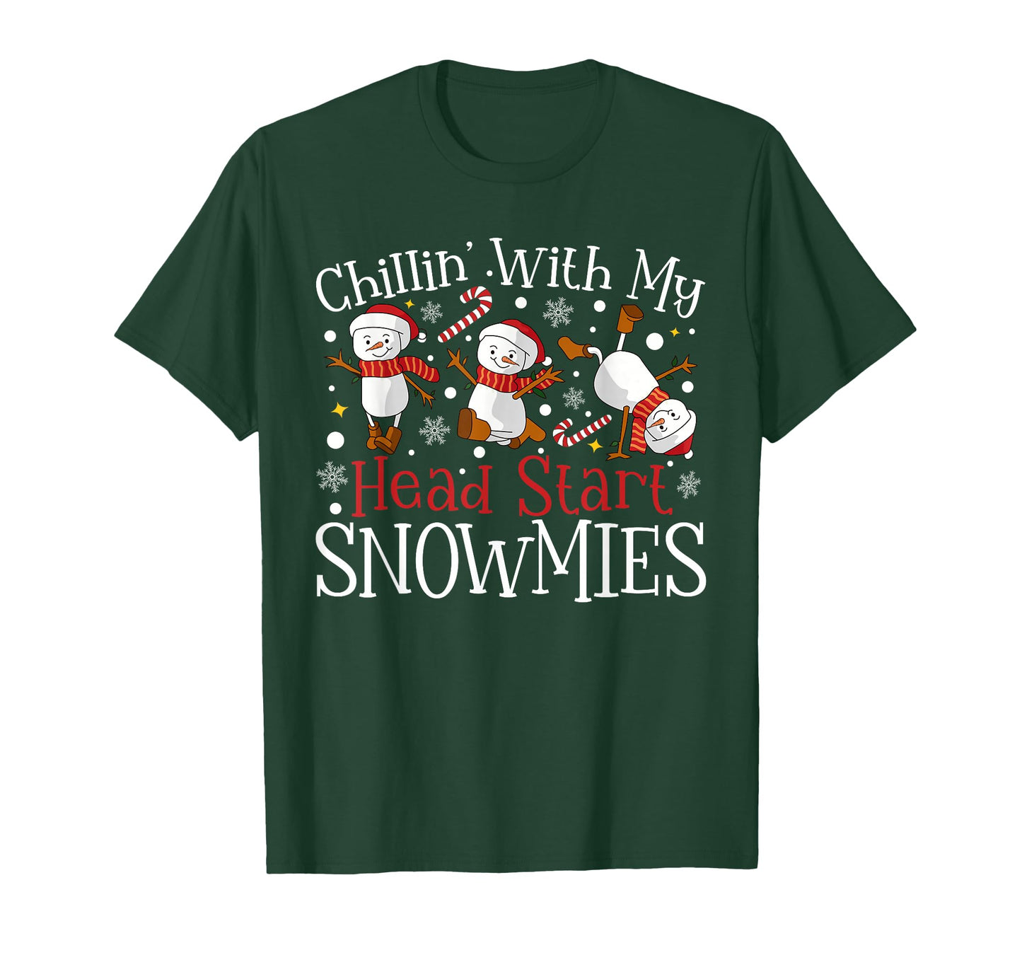 Chillin' With My Head Start Snowmies Teacher Christmas Kids T-Shirt
