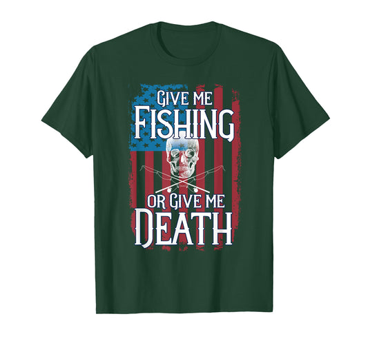 American Flag Fishing Tee Patriotic Or Give Me Death Gift
