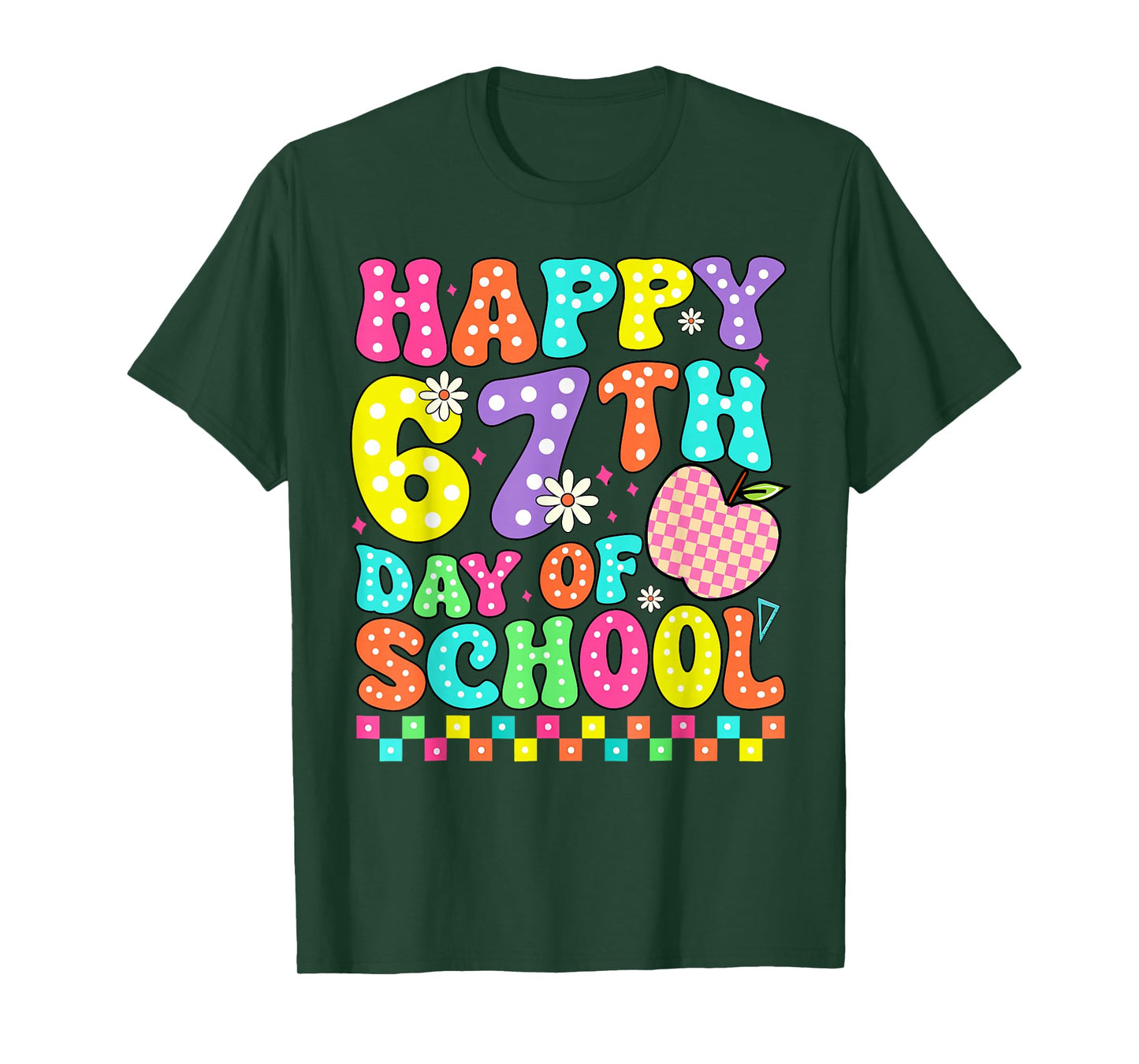 Happy 67th Day of School Groovy Retro 100 Days of School T-Shirt