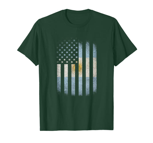Argentina and America Flag - Argentinian American Flag T-Shirt