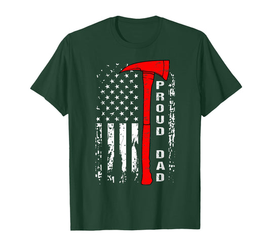 Firefighter Dad Shirt Proud Dad of Brave Firefighter T-Shirt
