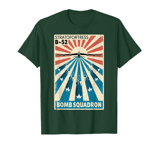 B-52 Stratofortress Bomber Vintage Bomb Squadron Poster T-Shirt