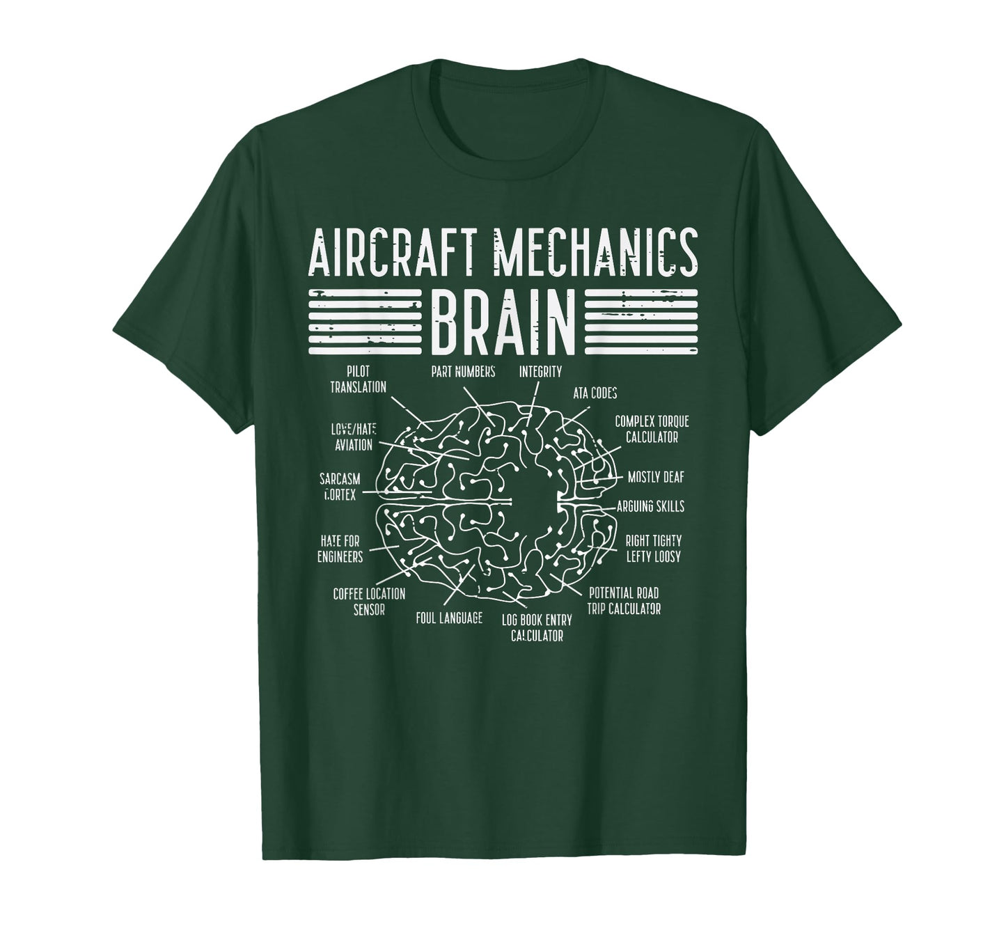 Aircraft Mechanics Brain Fun Airplane Maintenance Men Women T-Shirt