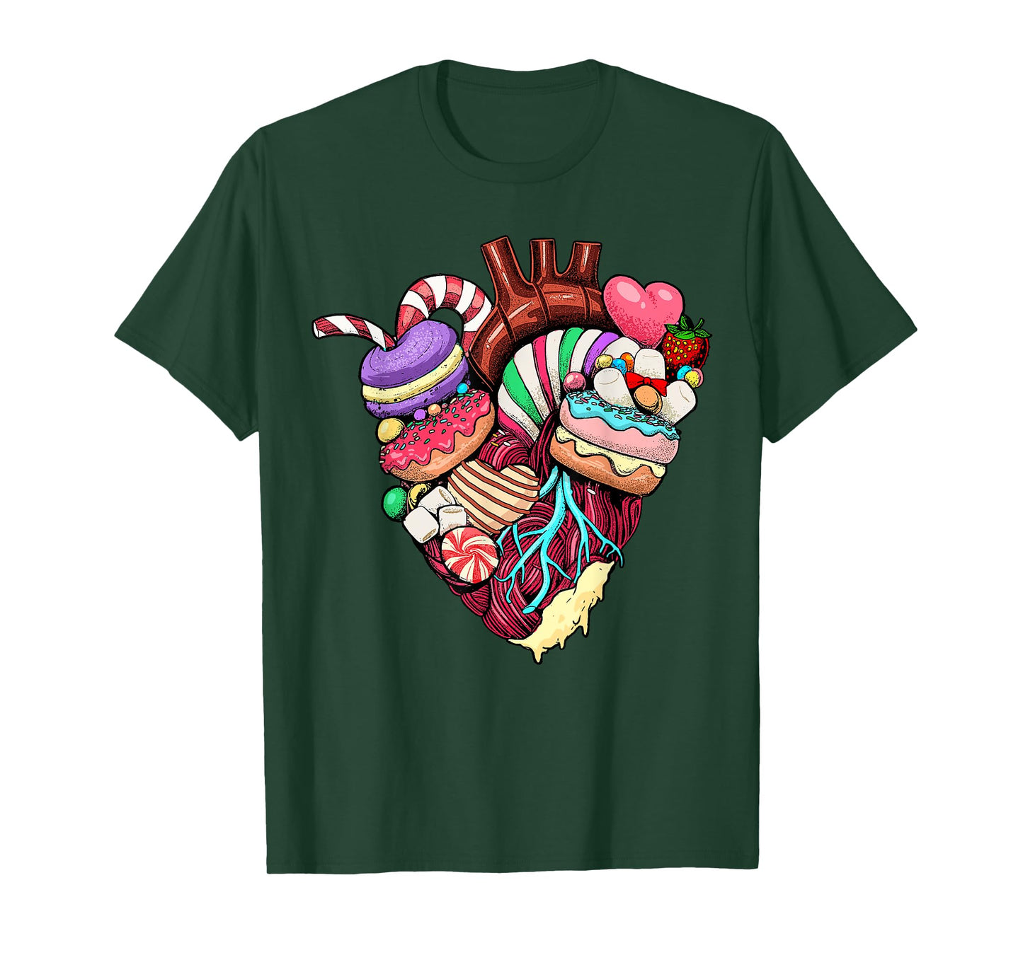 Anatomical Heart Shirt Sweet Candy Heart Cardiology Cardiac T-Shirt