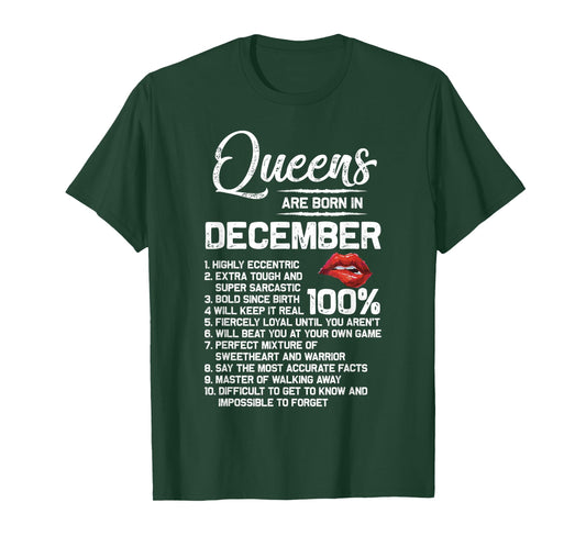 Queens Are Born in December Birthday Gifts T-Shirt