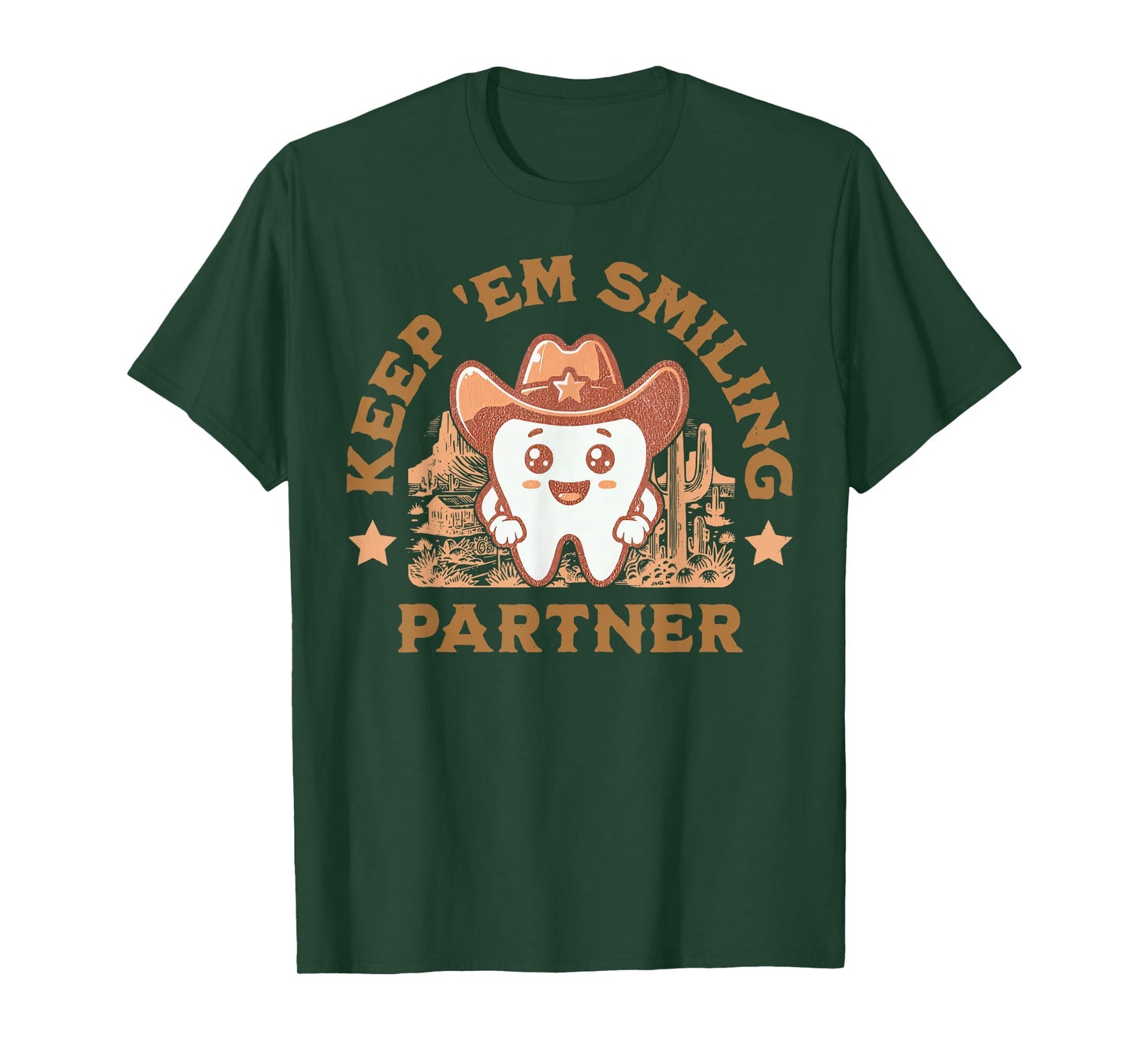 Cowboy Cowgirl Western Tooth Dental Squad Dentist Hygienist T-Shirt