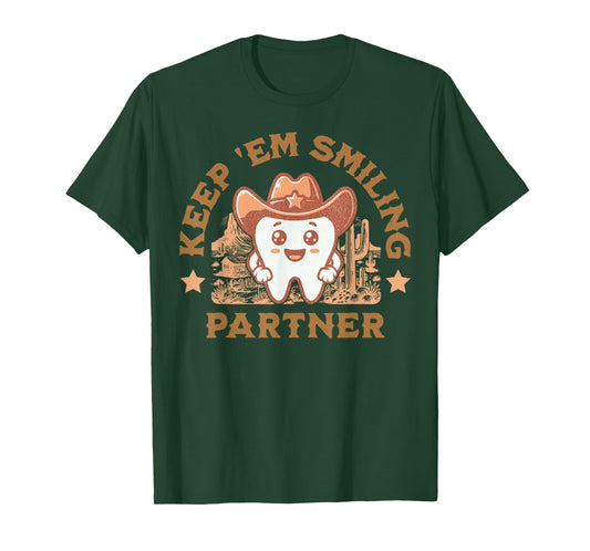 Cowboy Cowgirl Western Tooth Dental Squad Dentist Hygienist T-Shirt