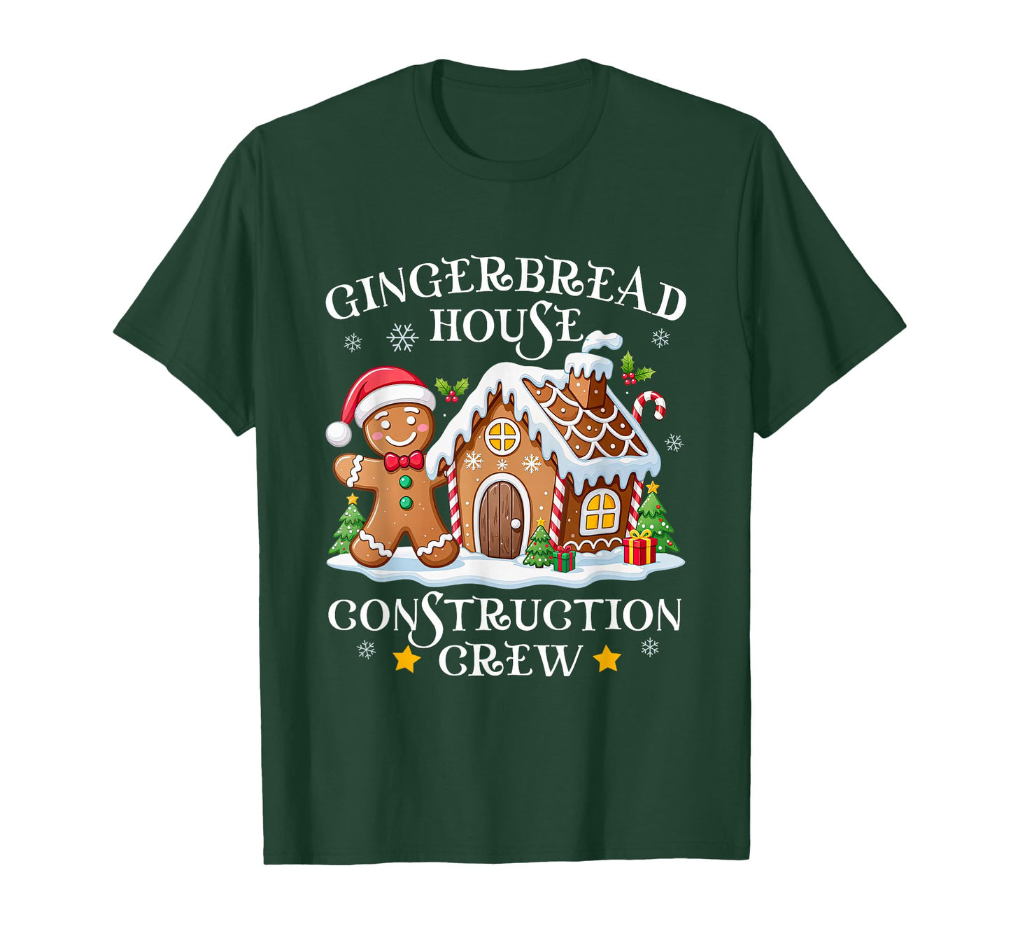 Christmas Gingerbread House Construction Crew Cookie Baking T-Shirt