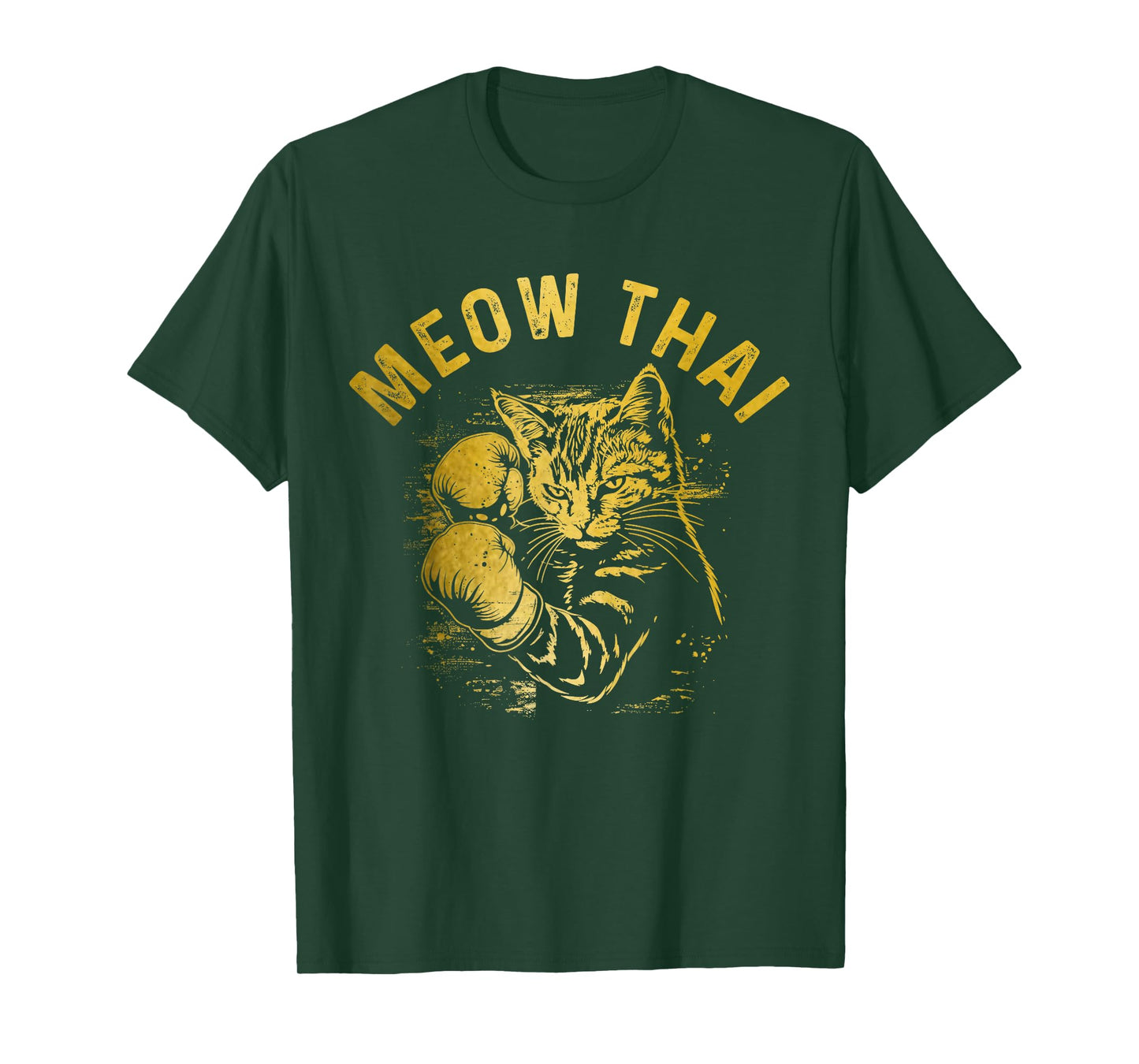 Meow Thai Funny Muay Thai Boxing Cat Martial Arts MMA Boxer T-Shirt