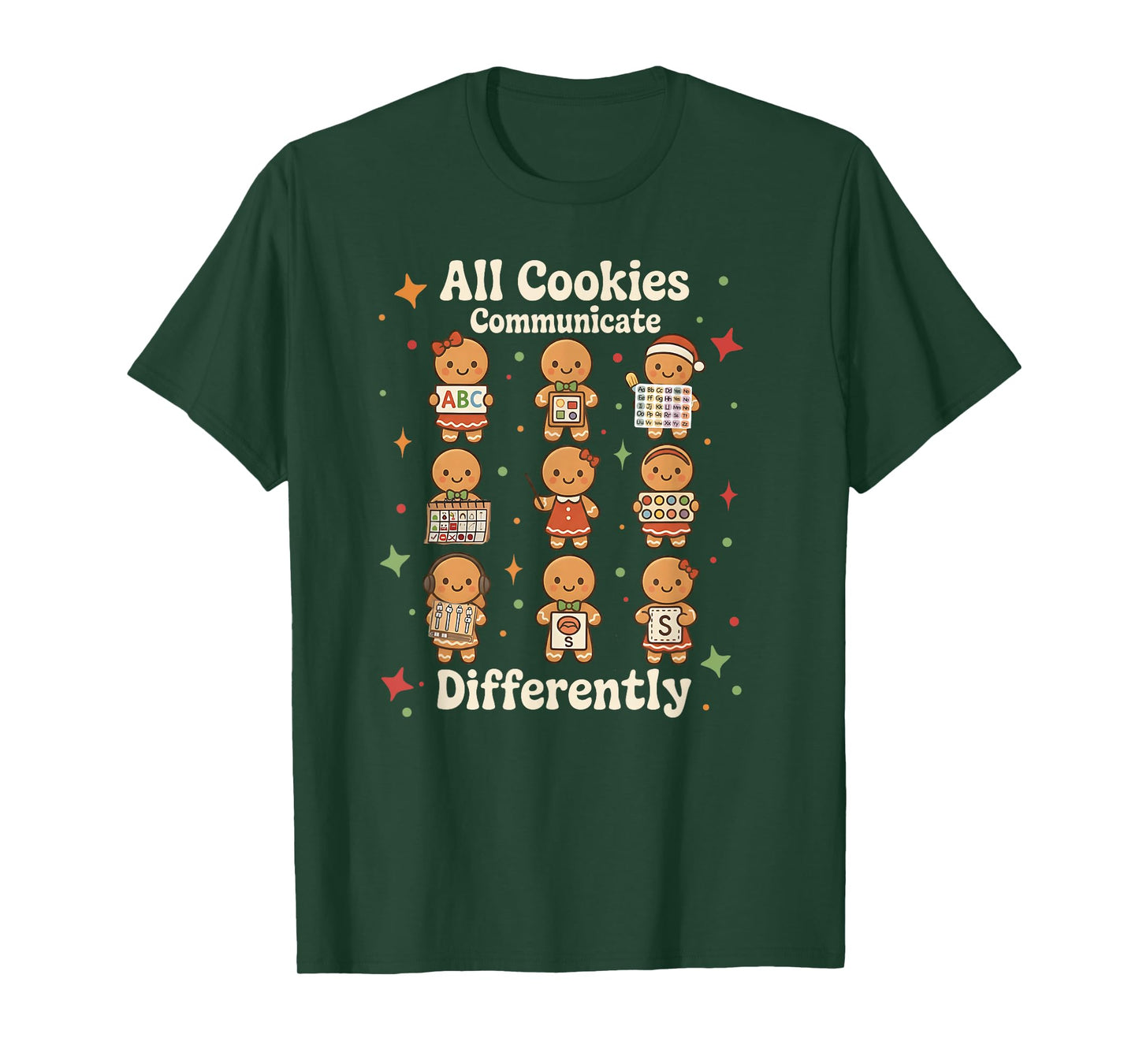 Christmas SPED Teacher All Cookies Communicate Differently T-Shirt
