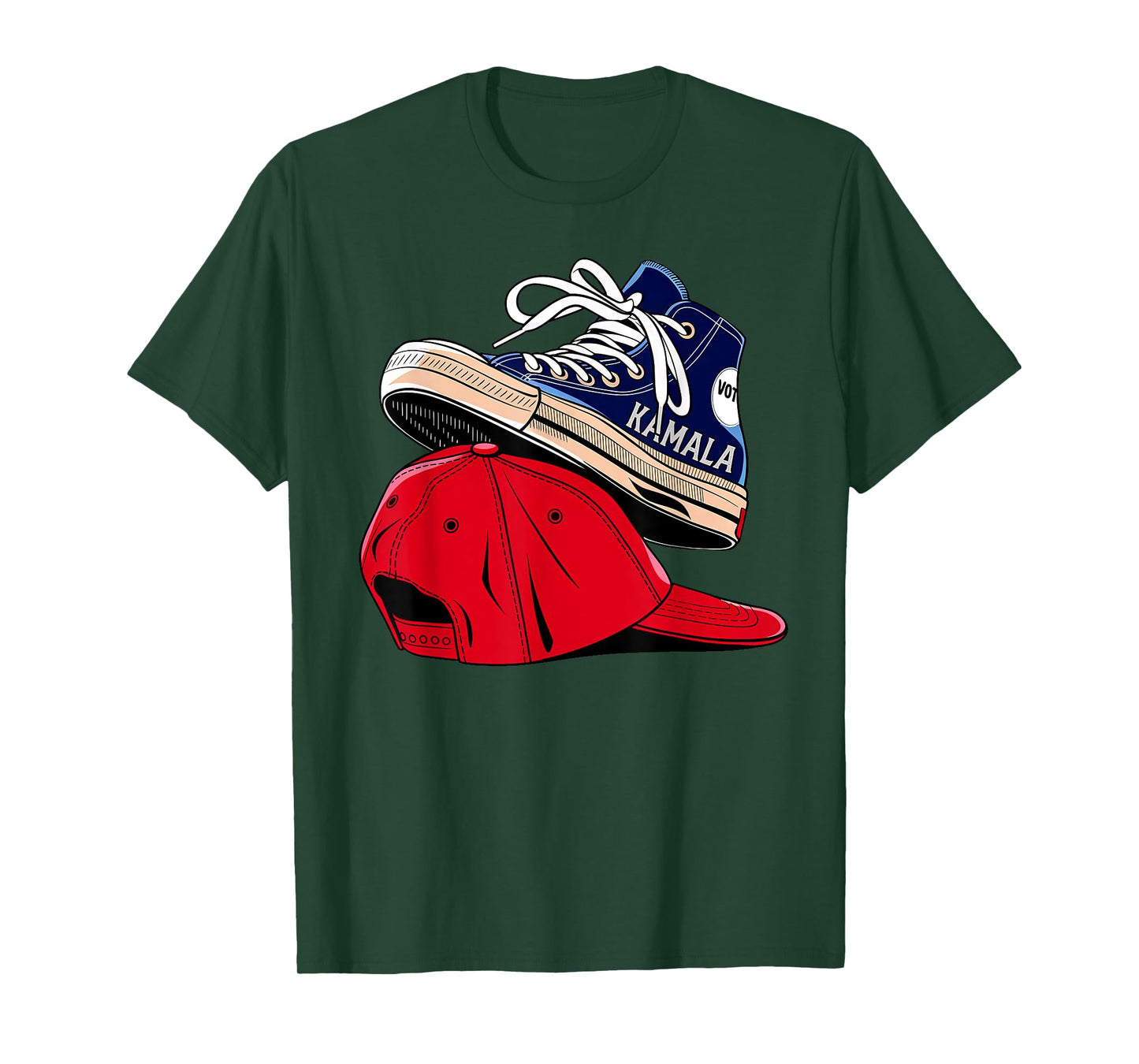Kamala Harris High Heel Shoes Stepping On Red Hat Funny Vote T-Shirt