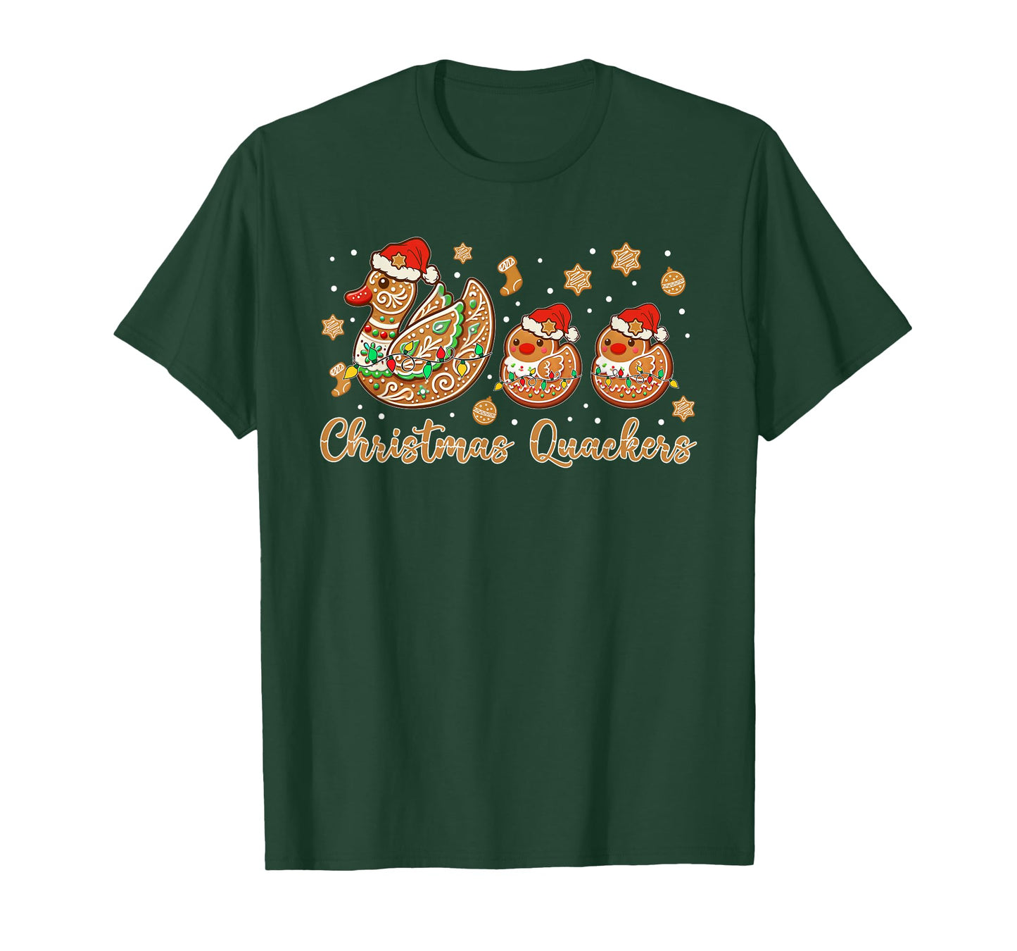 Christmas Quackers Gingerbread Ducks Funny Holiday T-Shirt