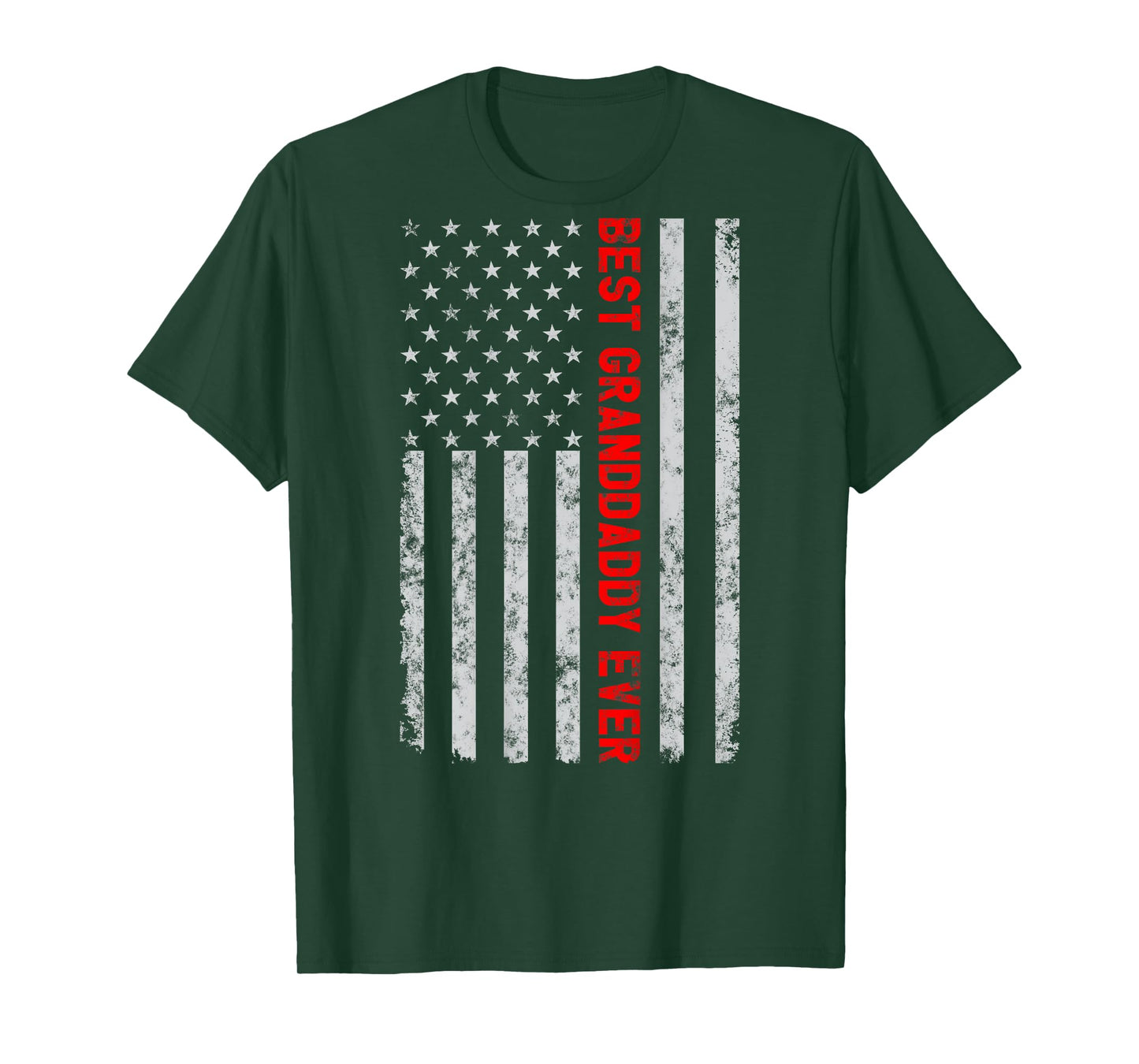 Best Granddaddy Ever Funny Fathers Day Vintage American Flag Women Men T-Shirt