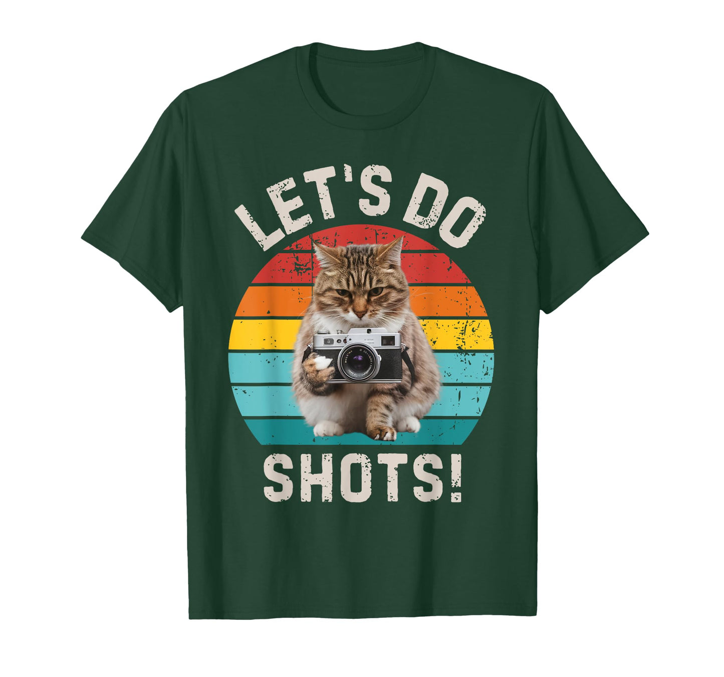 Funny Cat Camera Let's Do Shots Photography Photographer T-Shirt