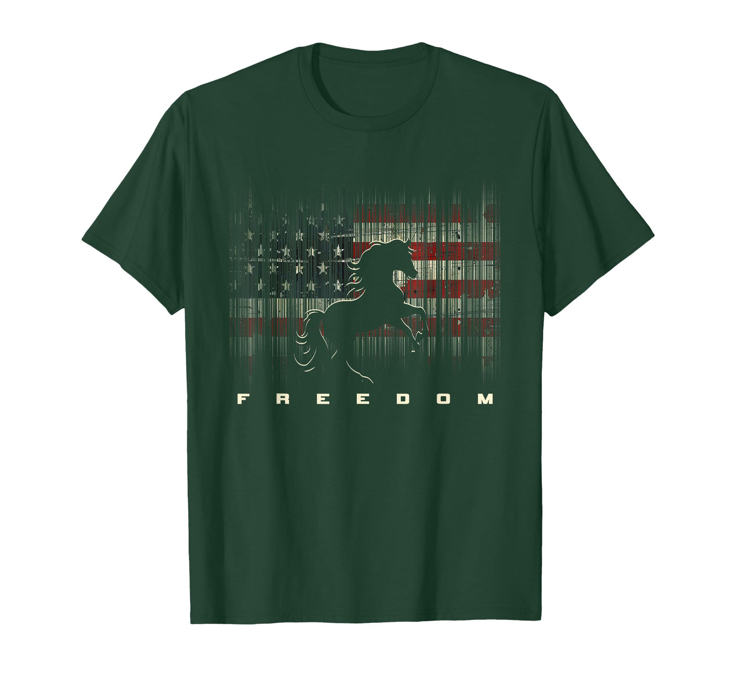 American Flag Horseback Riding Apparel - Horse T-Shirt