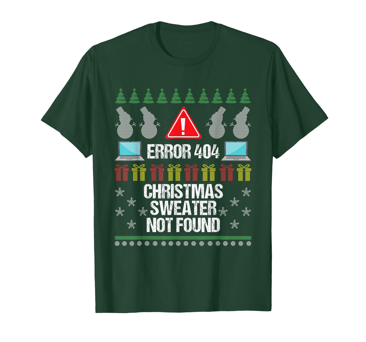 Computer Error 404 Ugly Christmas Sweater Not Found Shirt T-Shirt