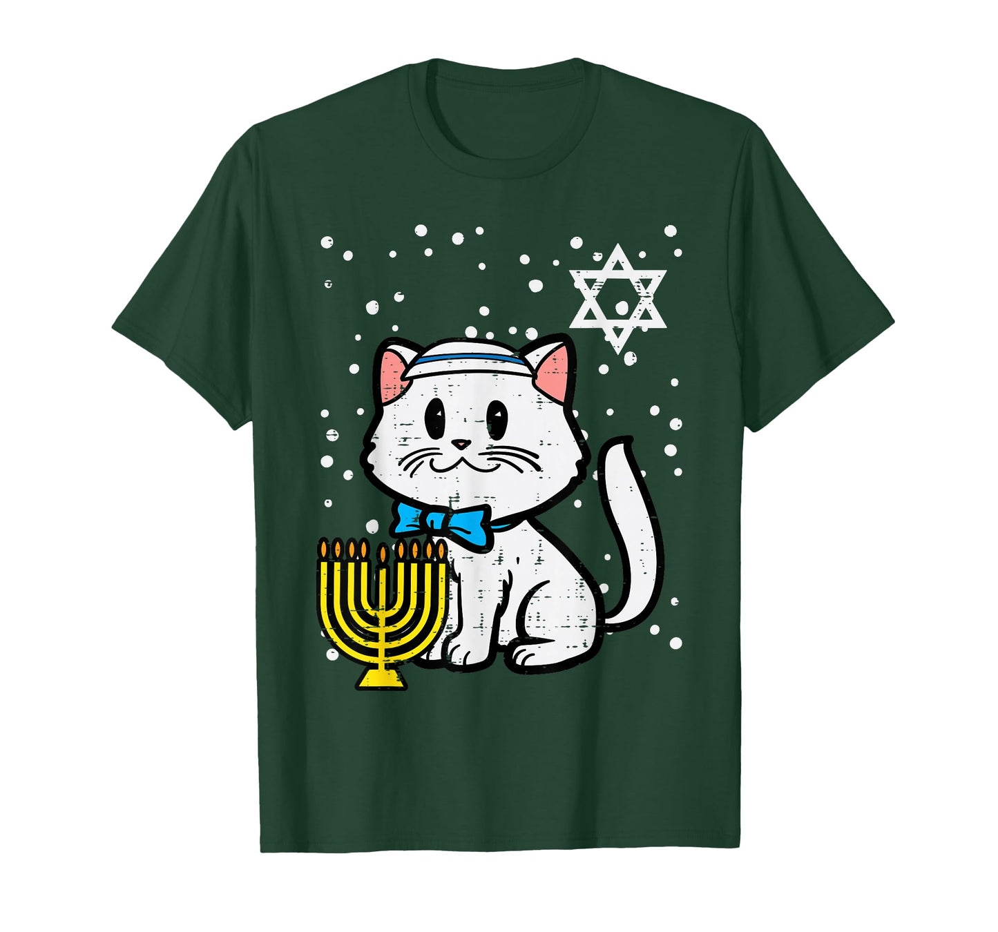 Hanukkah Cat Cute Chanukah Jewish Women Girls Kids Toddlers T-Shirt