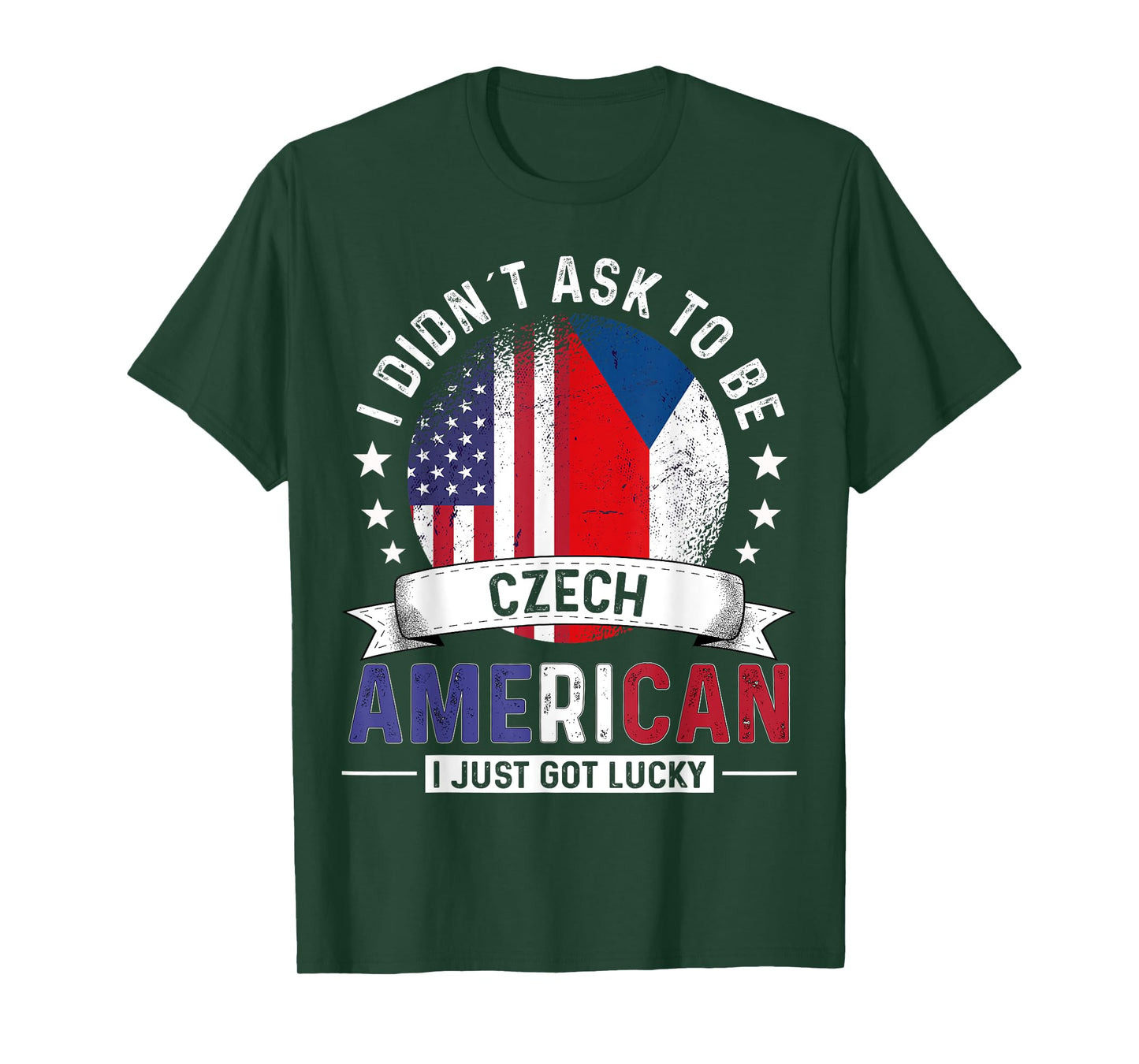 Czech American Countries Flags Pride Country Czechia Flag T-Shirt