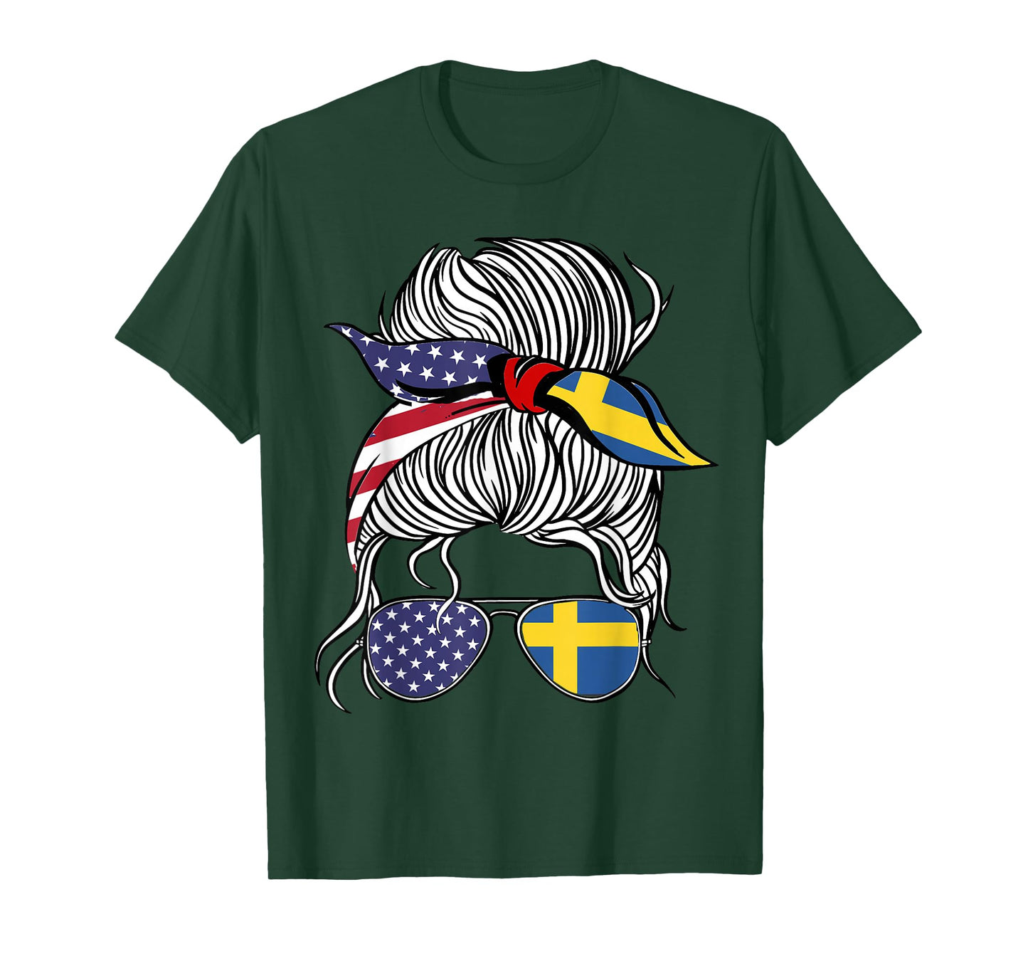 American Swedish Patriot Flag Women Girl Sweden Grown T-Shirt